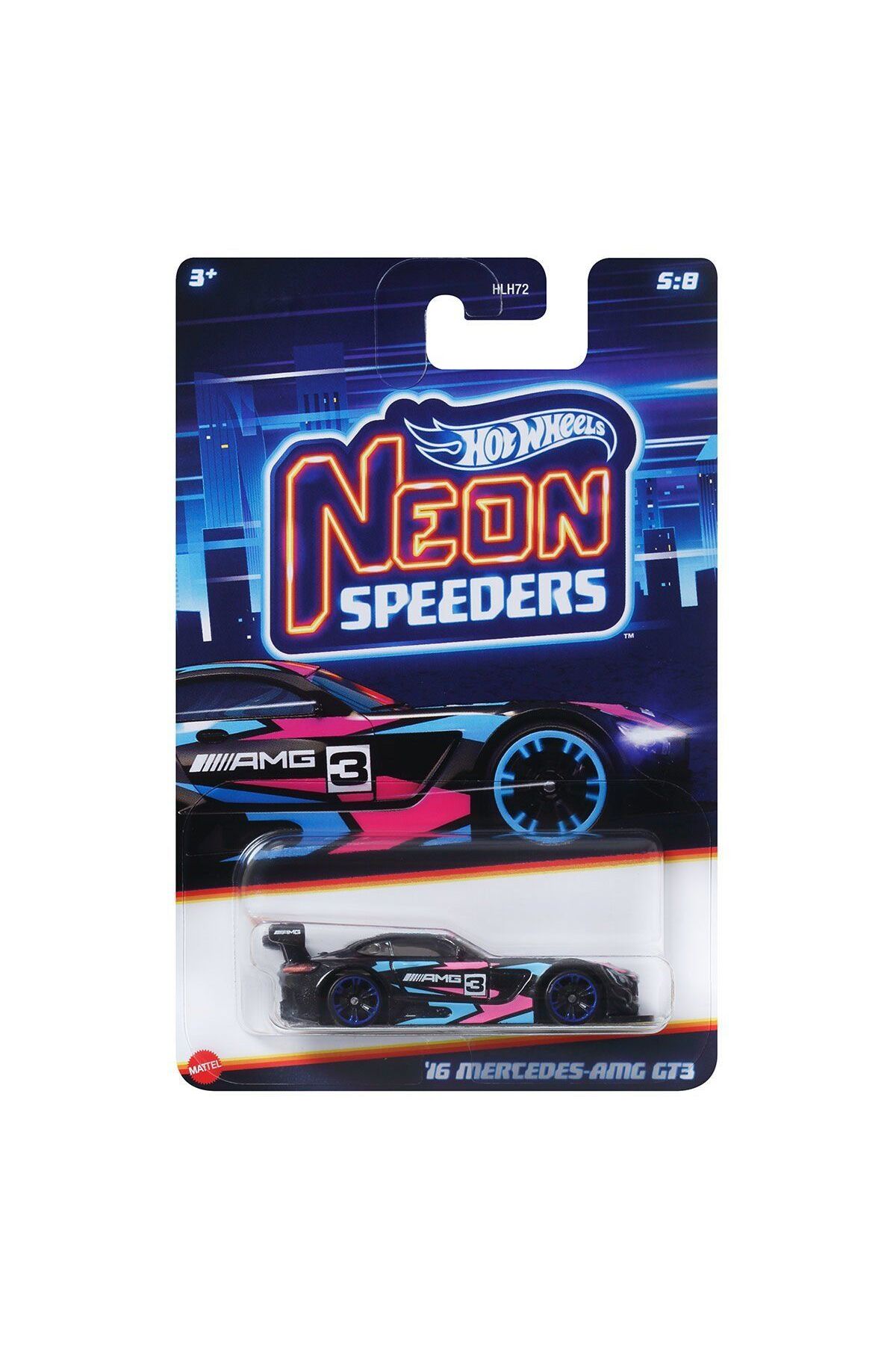 ماشین اسباب بازی NEON RACERS HLH72 16 مرسدس AMG GT3 HRW79 هات ویلز اورجینال HOT WHEELS