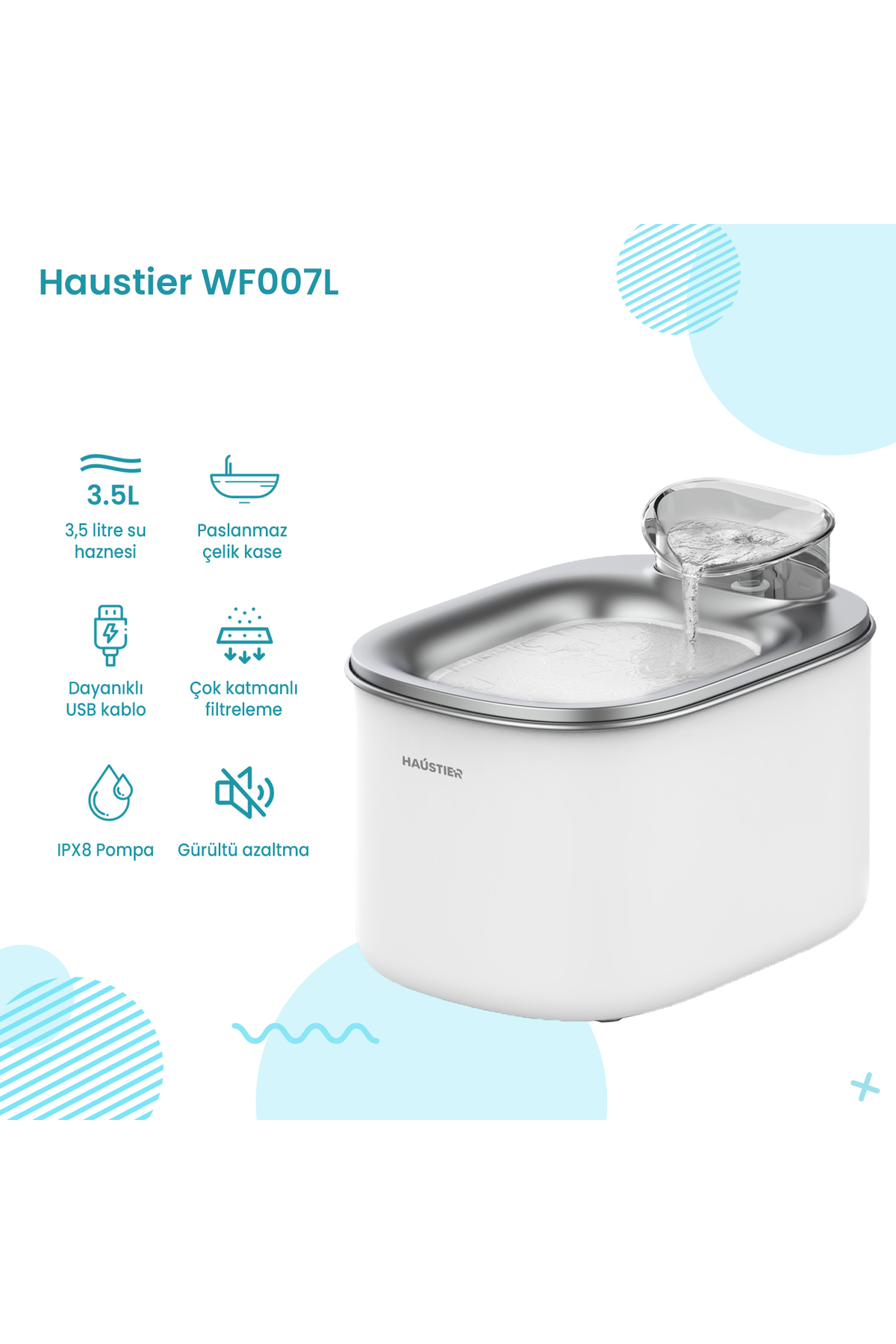 ست سه‌تکه لوازم گربه هاوشتایر Haustier مدل HST-CB001-QQ003-WF007L