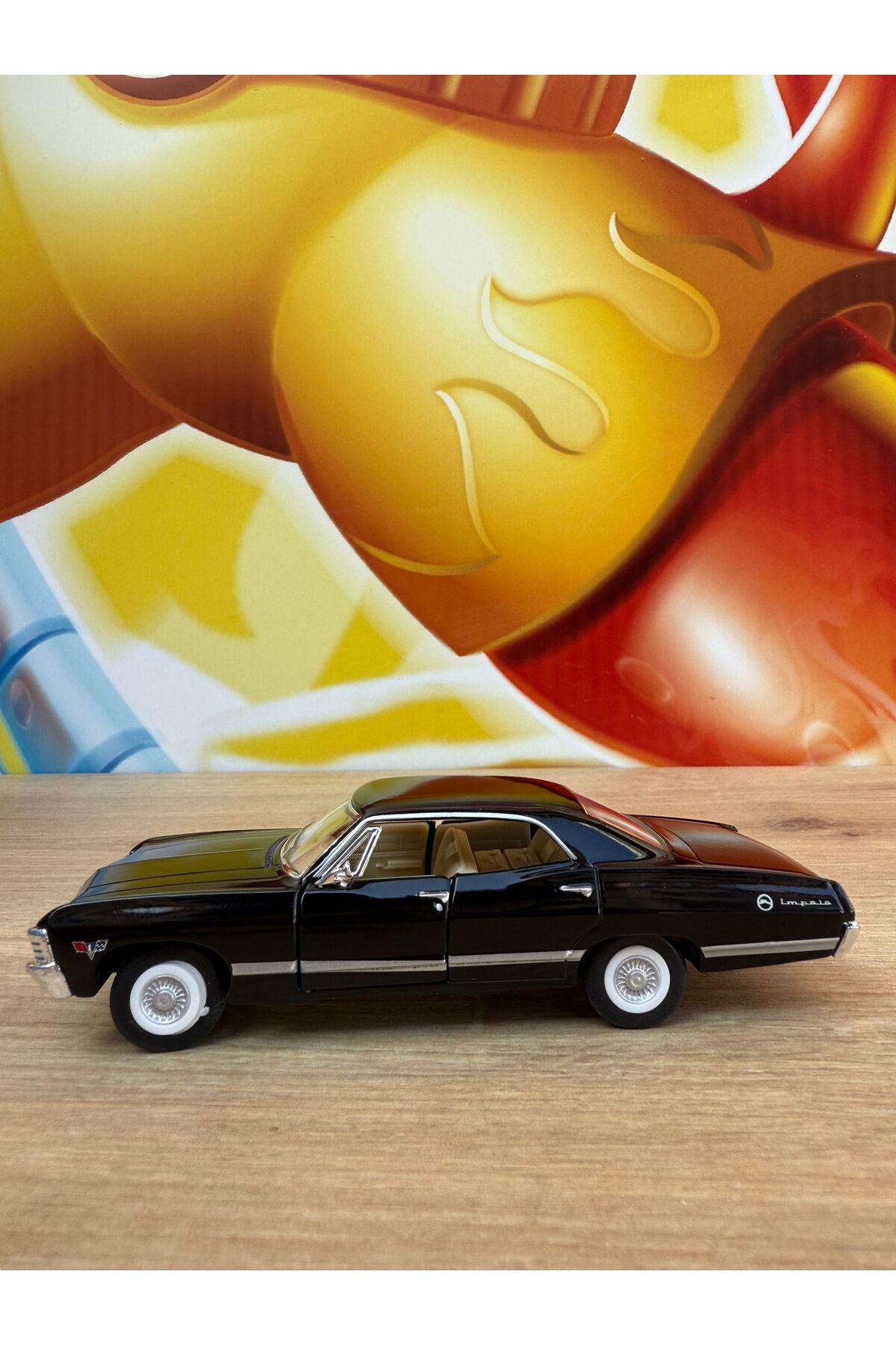 مدل خودرو PULL DROP 1967 CHEVROLET IMPALA مشکی DIECAST MODEL CAR CHEVY OPENING DOORS اورجینال scntoys