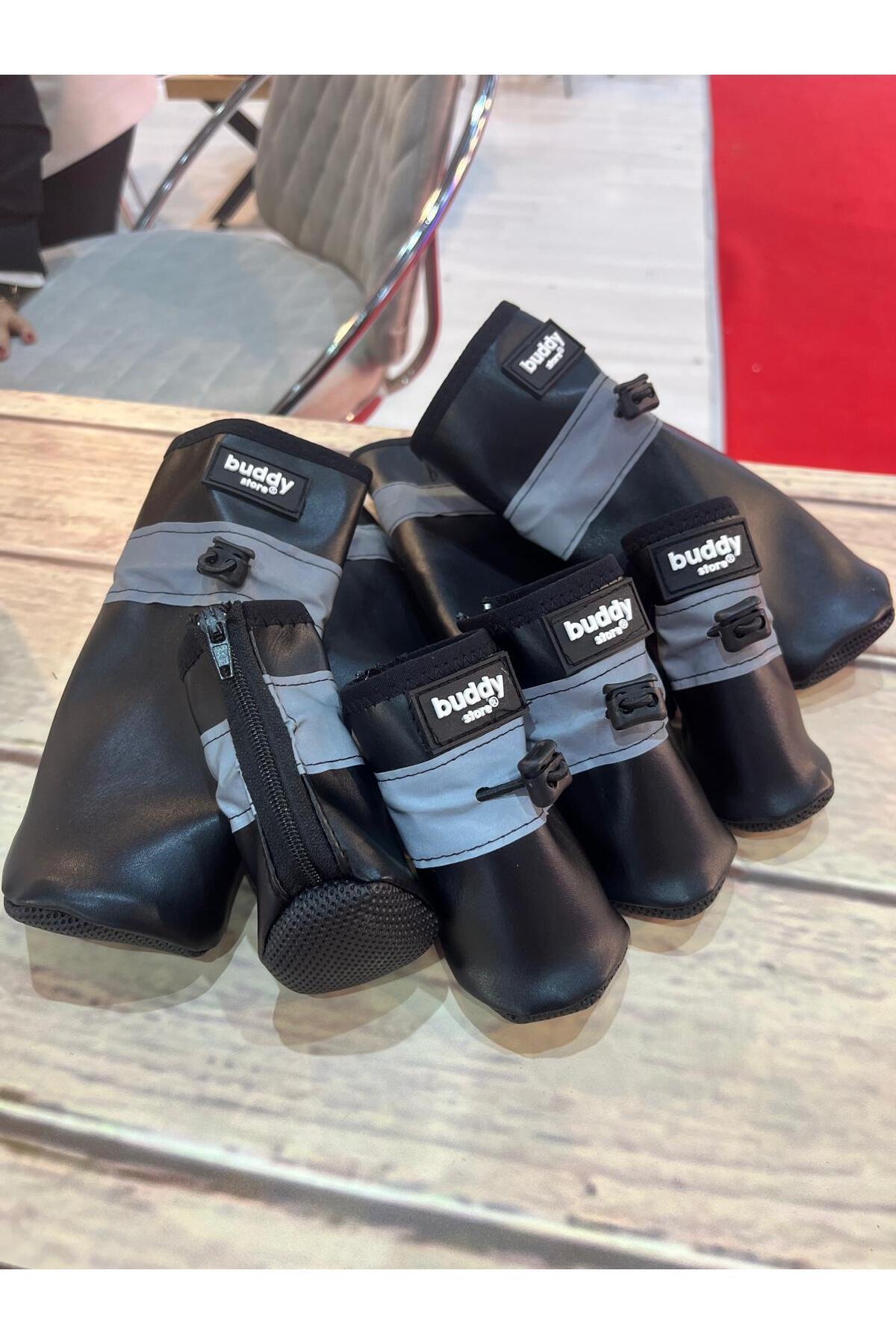 کفش سگ بادی استور Buddy Store مدل bsShoePack، زیپ‌دار با زیره نرم، ضدلغزش و ضدآب مشکی
