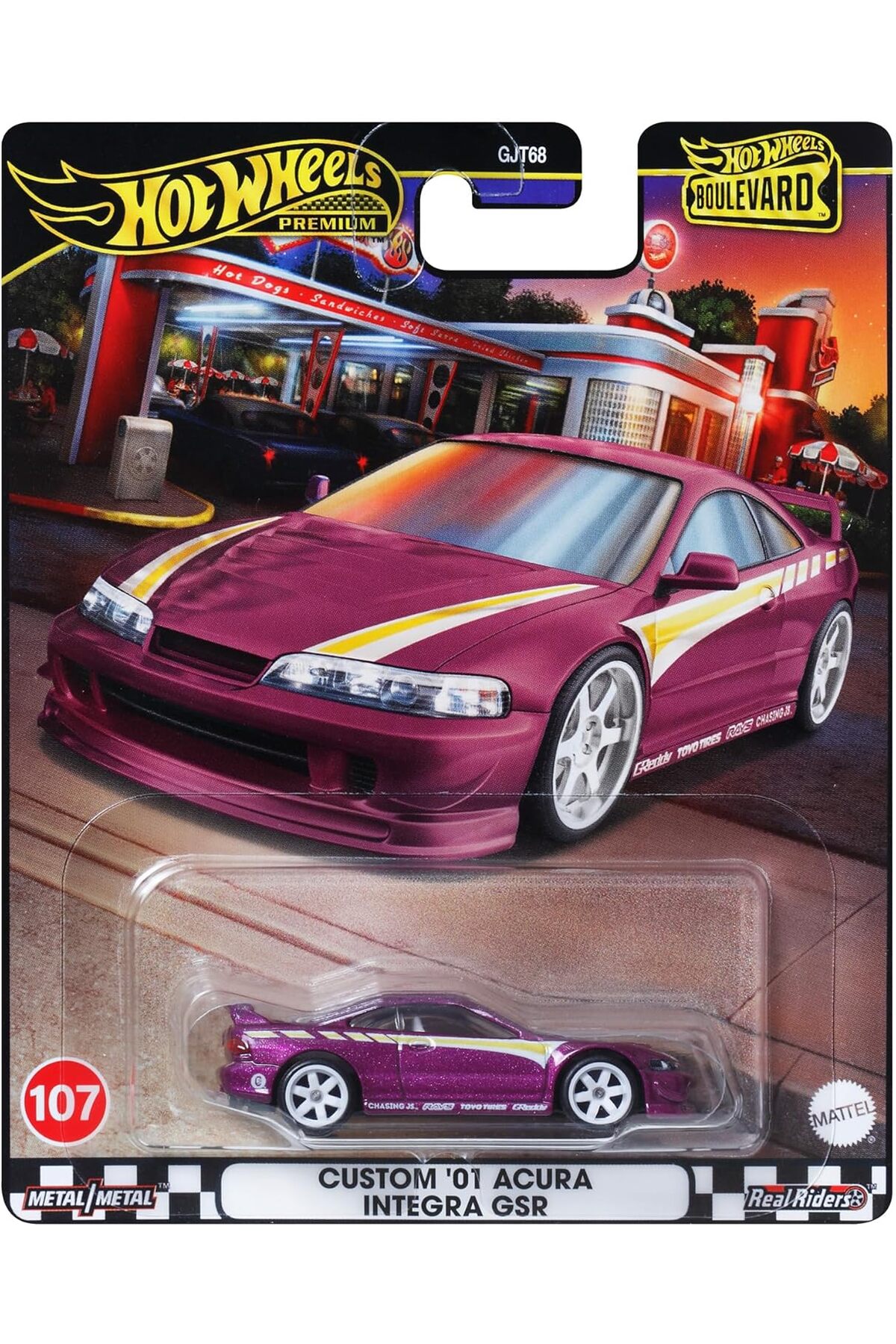 ماشین اسباب بازی BOULEVARD PREMIUM CARS CUSTOM '01 ACURA INTEGRA GSR HRT77 هات ویلز اورجینال HOT WHEELS