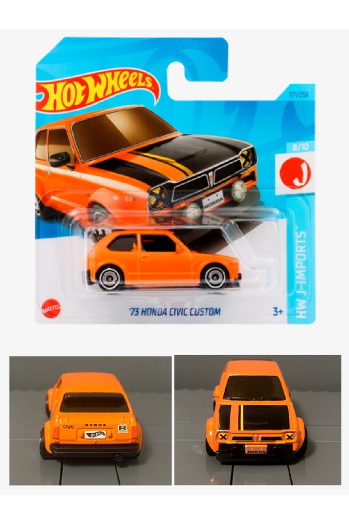 ماشین اسباب بازی 73 هوندا سیویک سفارشی 1:64 هات ویلز اورجینال HOT WHEELS