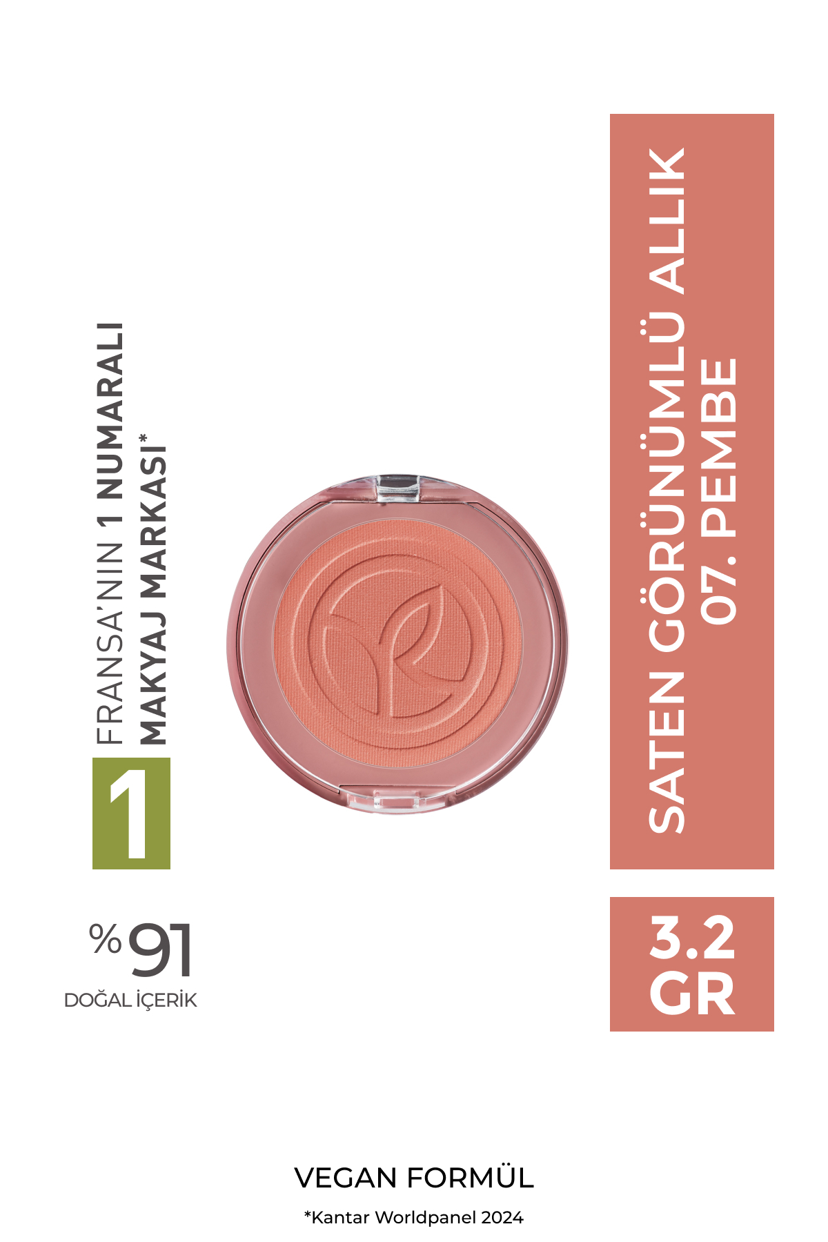 Yves Rocher رژگونه مات بافت نرم و ابریشمی رنگ صورتی