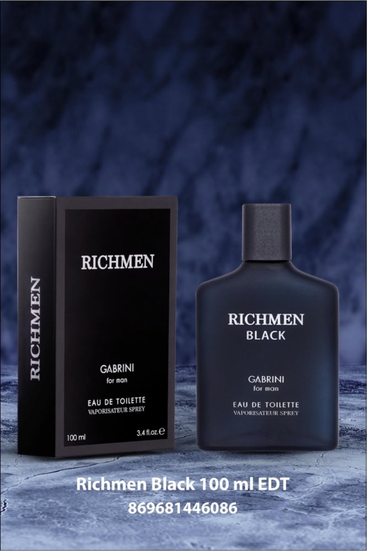 عطر مردانه RICHMEN مشکی FOR ادوتویلت مردانه'S پرفیوم 100 میل Gabrini