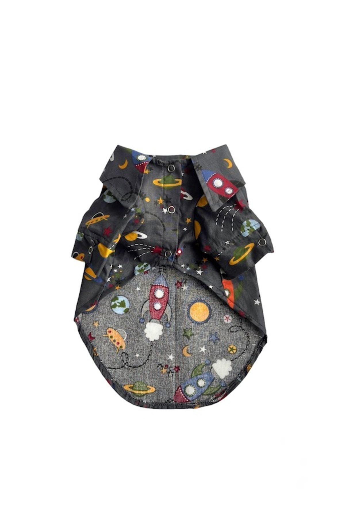 پیراهن سگ پوپلین طرح فضایی ذغالی میس دیزی پت بوتیک Miss Daisy Pet Boutique مدل MDAPG01
