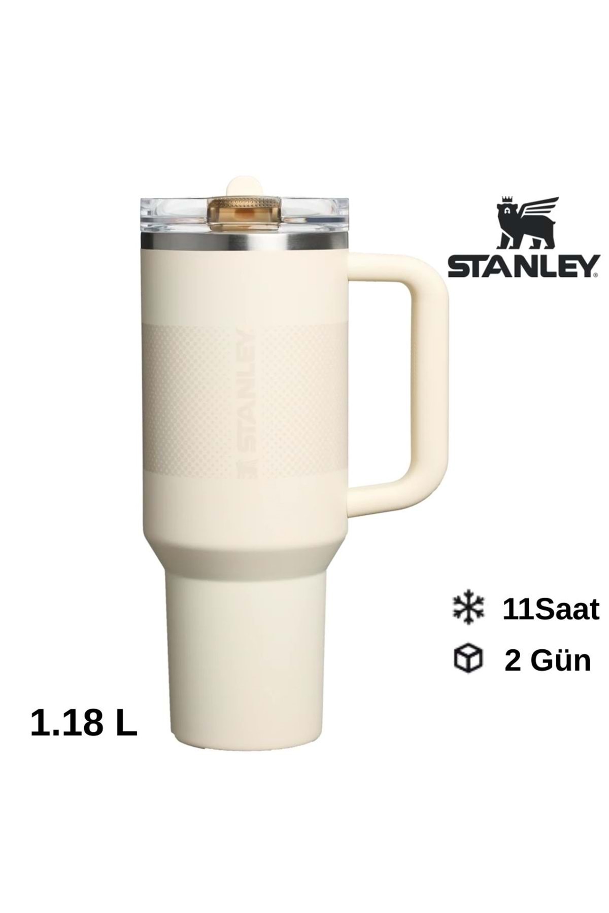 فلاسک QUENCHER PROTOUR FLIP STRAW TUMBLER | قمقمه ضد نشت 40 اونس 1.18 لیتر کرم محو کننده با نی اورجینال Stanley