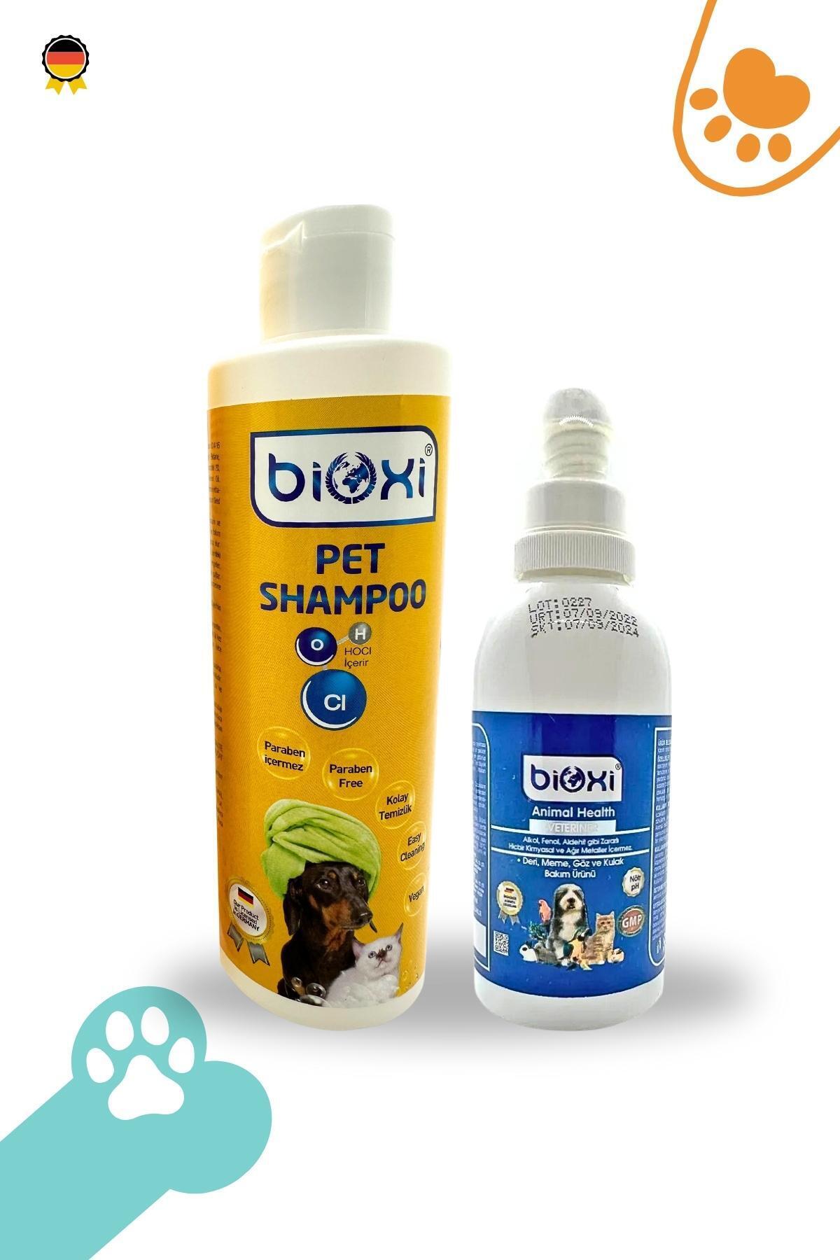 مجموعه شامپو وگان گربه و سگ و محصول مراقبت از زخم و تمیزکننده چشم بایوکسی Bioxi