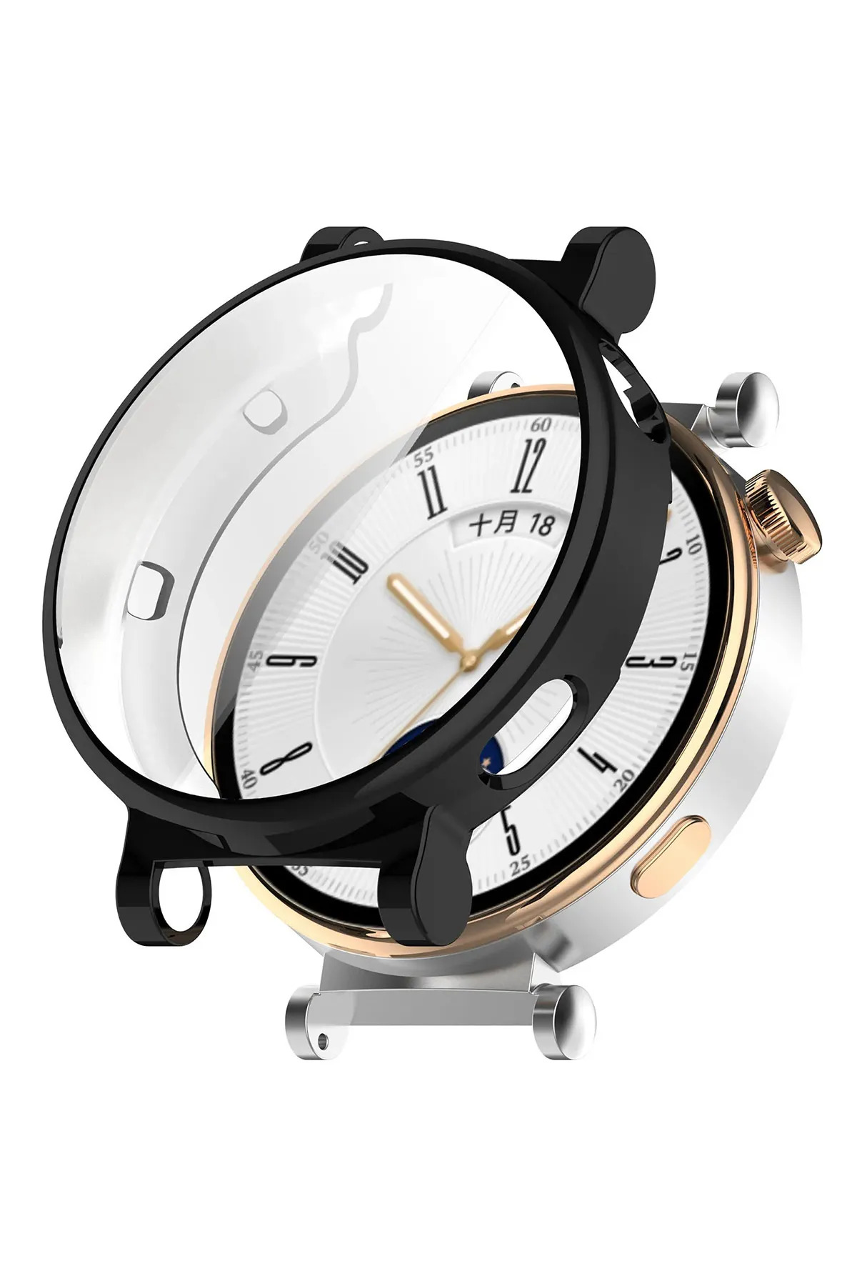 محافظ صفحه ساعت هوشمند HUAWEI مچی GT4 41MM سازگار و 360 قاب سیلیکونی کامل فیبکس Fibaks