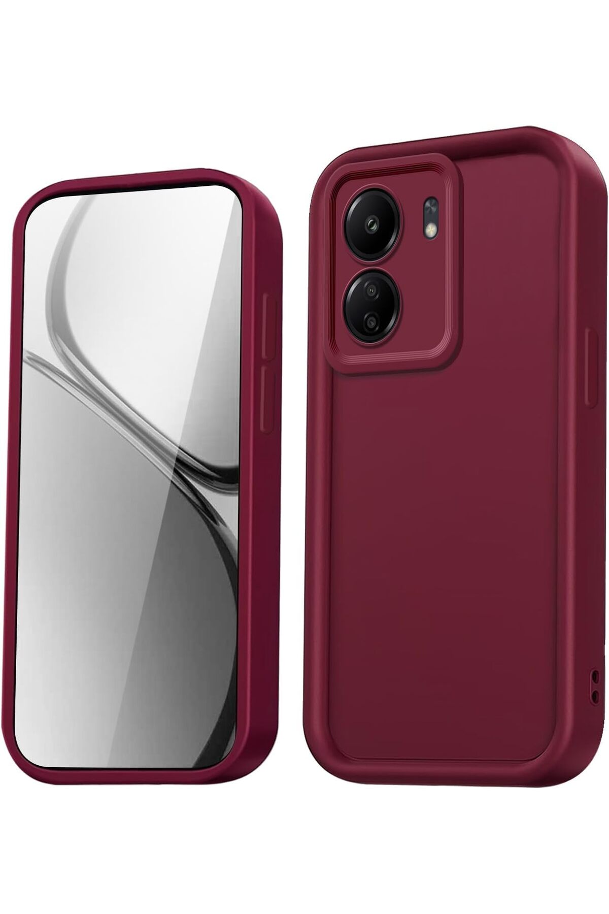 کاور و قاب روکش سیلیکونی قرمز CLARET جذب ضربه با بافت نرم دوربین محافظ سازگار شیائومی REDMI 13C فیبکس Fibaks