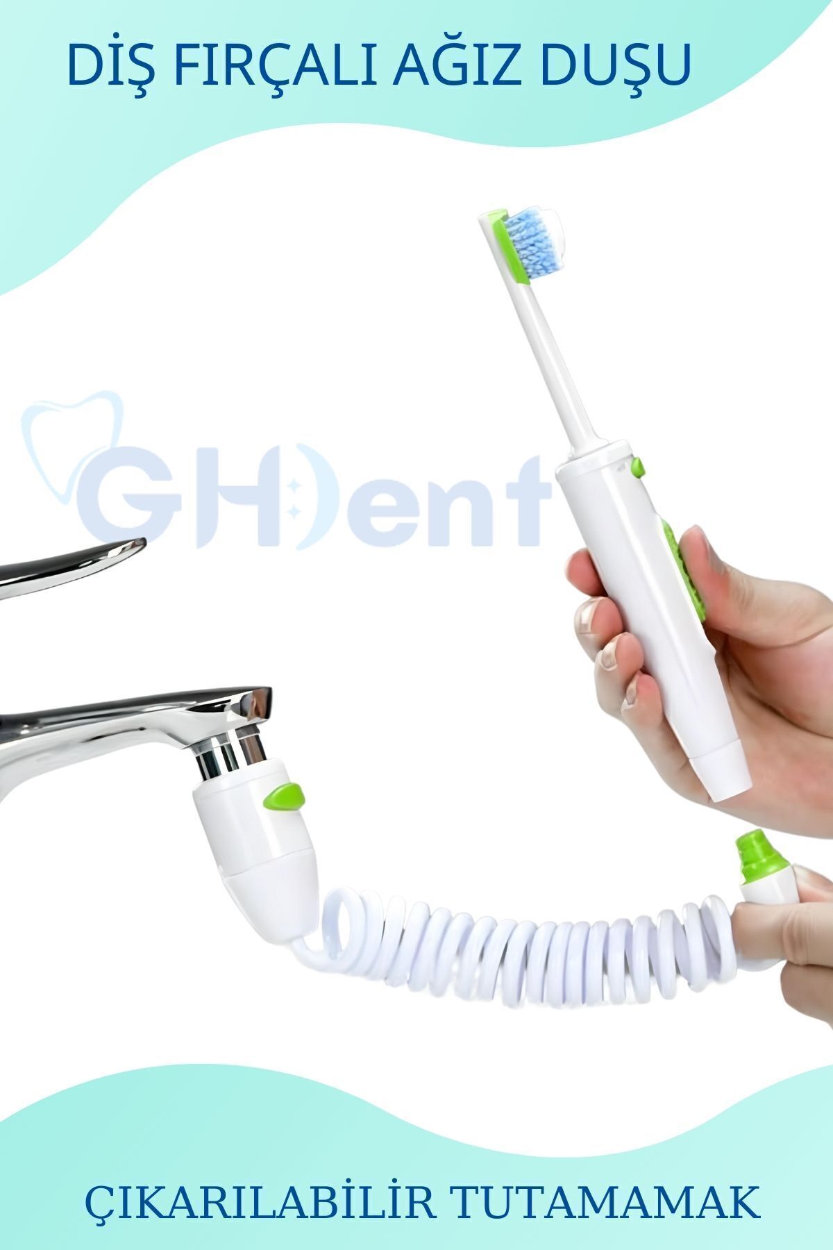 مسواک شارژی شستشوی دهان SH16 با 6 سر آویز اندازه خانواده شارژ برقی بدون کاسه اورجینال GHDENT