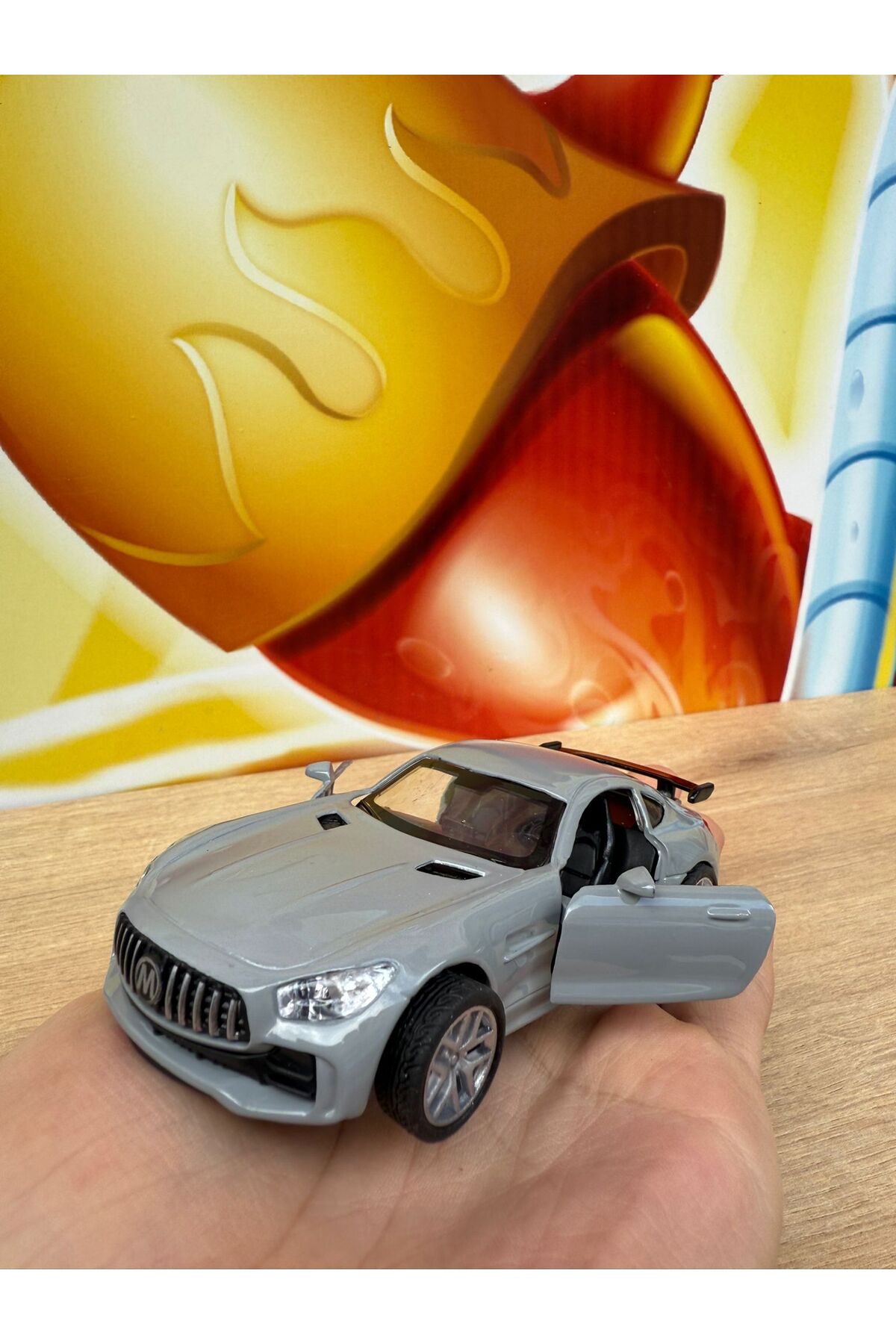 مدل خودرو MERCEDES AMG GTR COLLECTION METAL CAR 12CM ماشین لوکس خاکستری DIECAST اورجینال scntoys