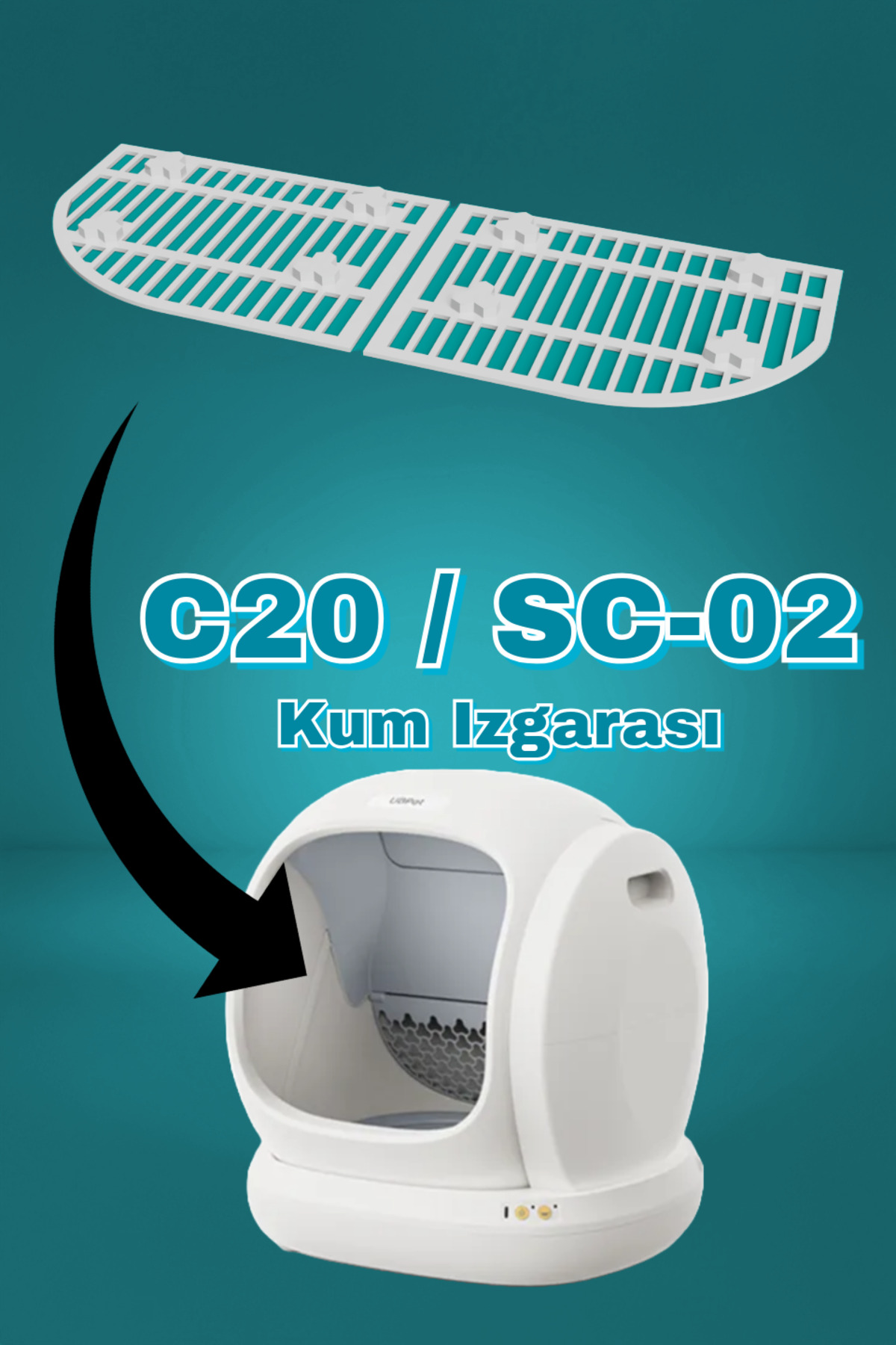 شبکه باریک توالت گربه UBPet UCAT C20 تاساریم Tasarım سفید
