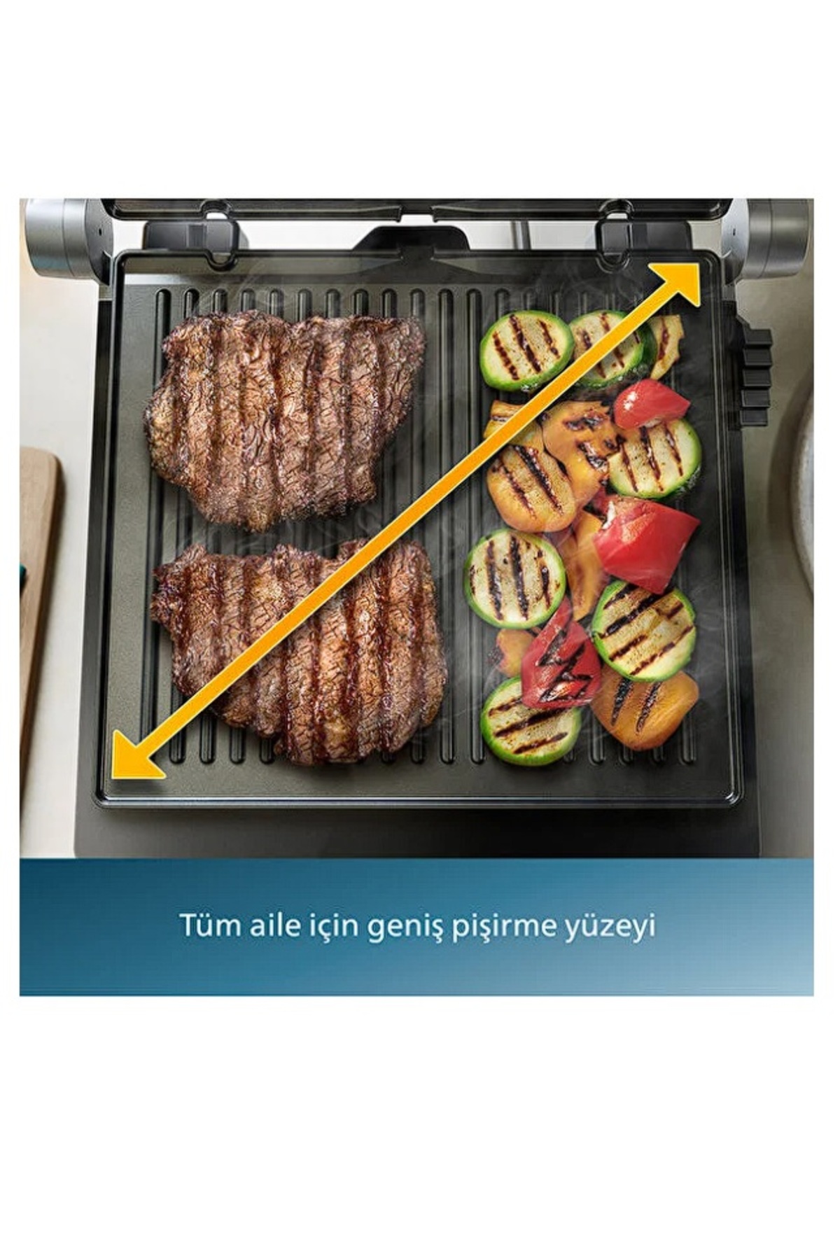 دستگاه ساندویچ و تست گریل توستر سری 5000 درجه حرارت قابل تنظیم سطح بزرگ بالا اورجینال Philips