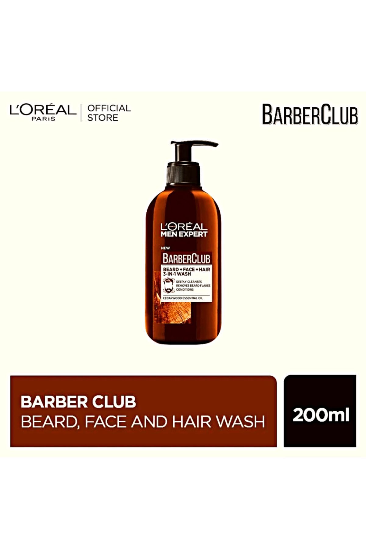 پاک کننده صورت کلوپ باربر 3 در 1 ریش و مو ژل شستشو 200 میل L'Oreal Paris Men Expert