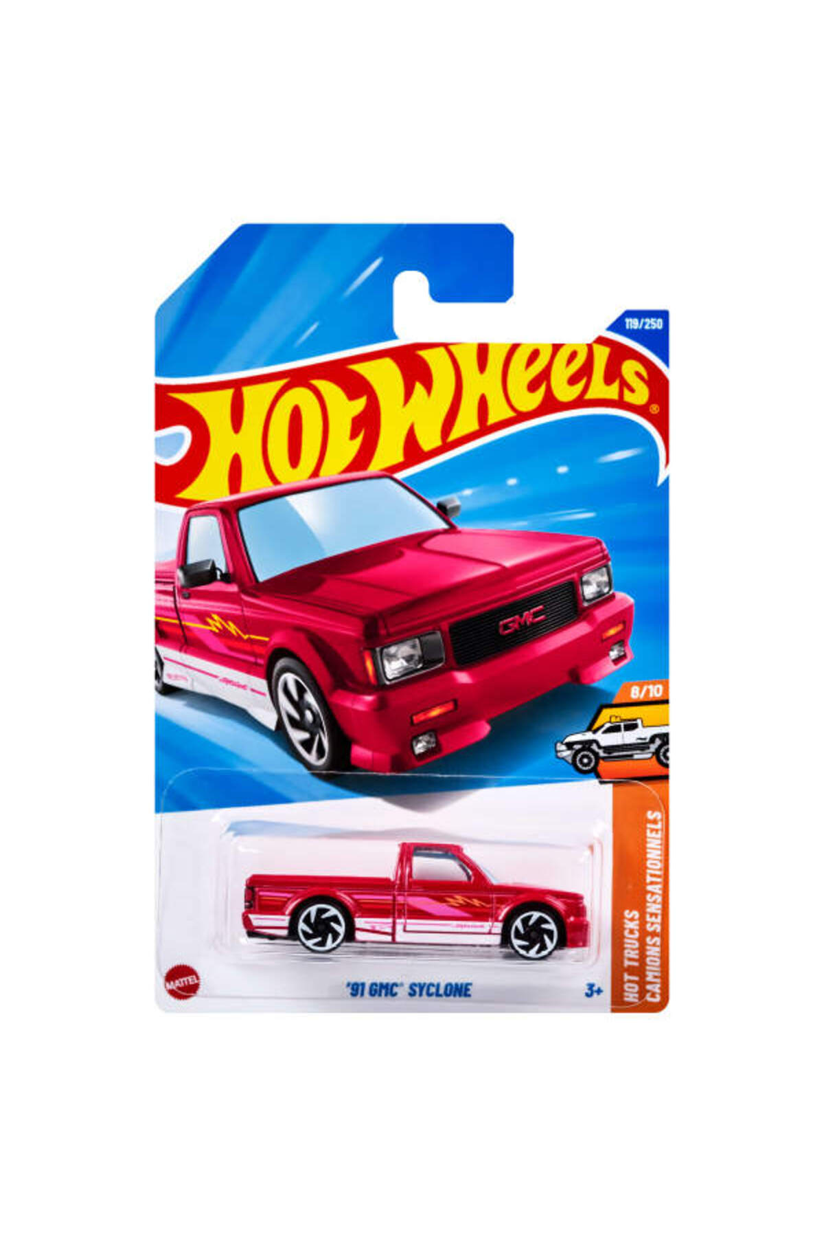 ماشین اسباب بازی SINGLE CARS 91 GMC SYCLONE JBB89 SHORT CARD 1 64 HOT WHEELS