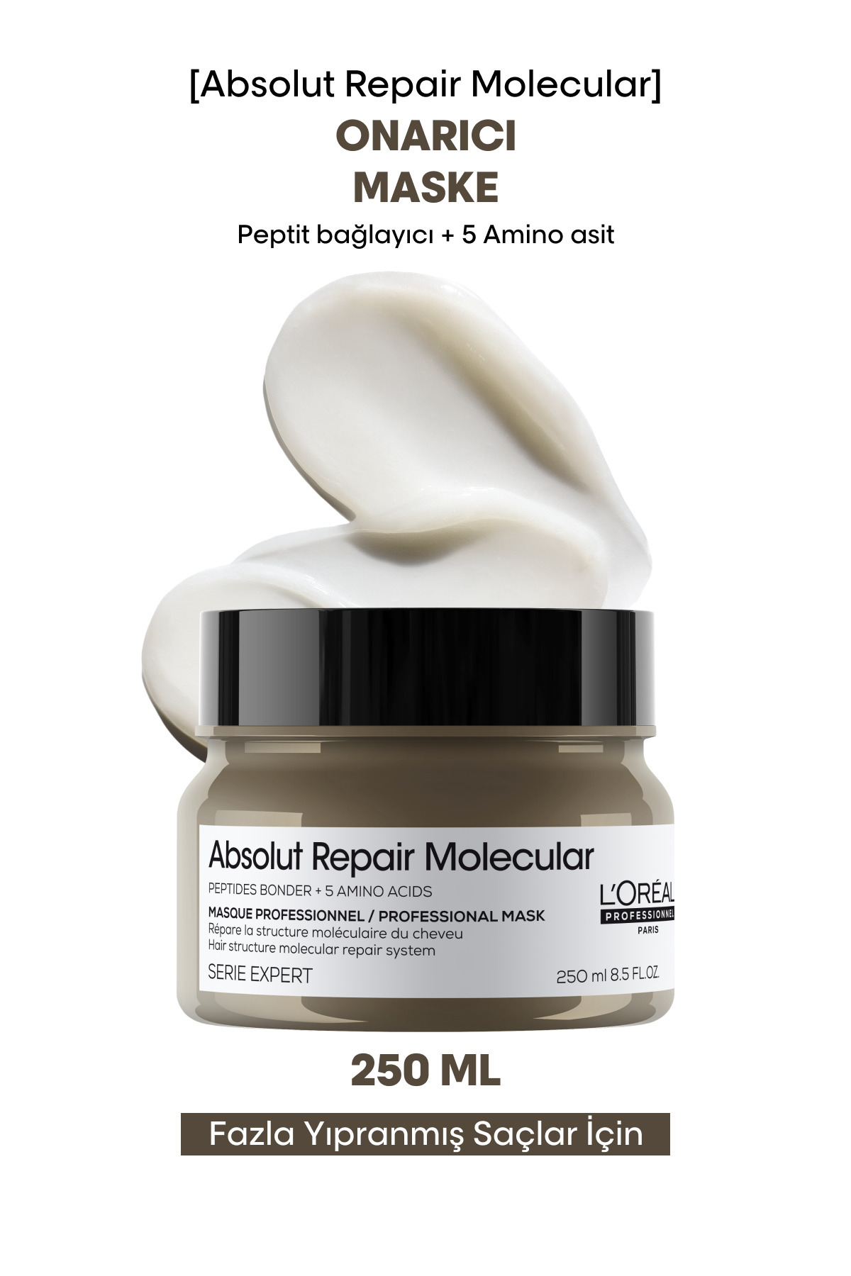 ماسک مو مردانه و زنانه ترمیم فشرده مولکولی ABSOLUT برای همه موهای استات شده 250 میل L'oreal Professionnel