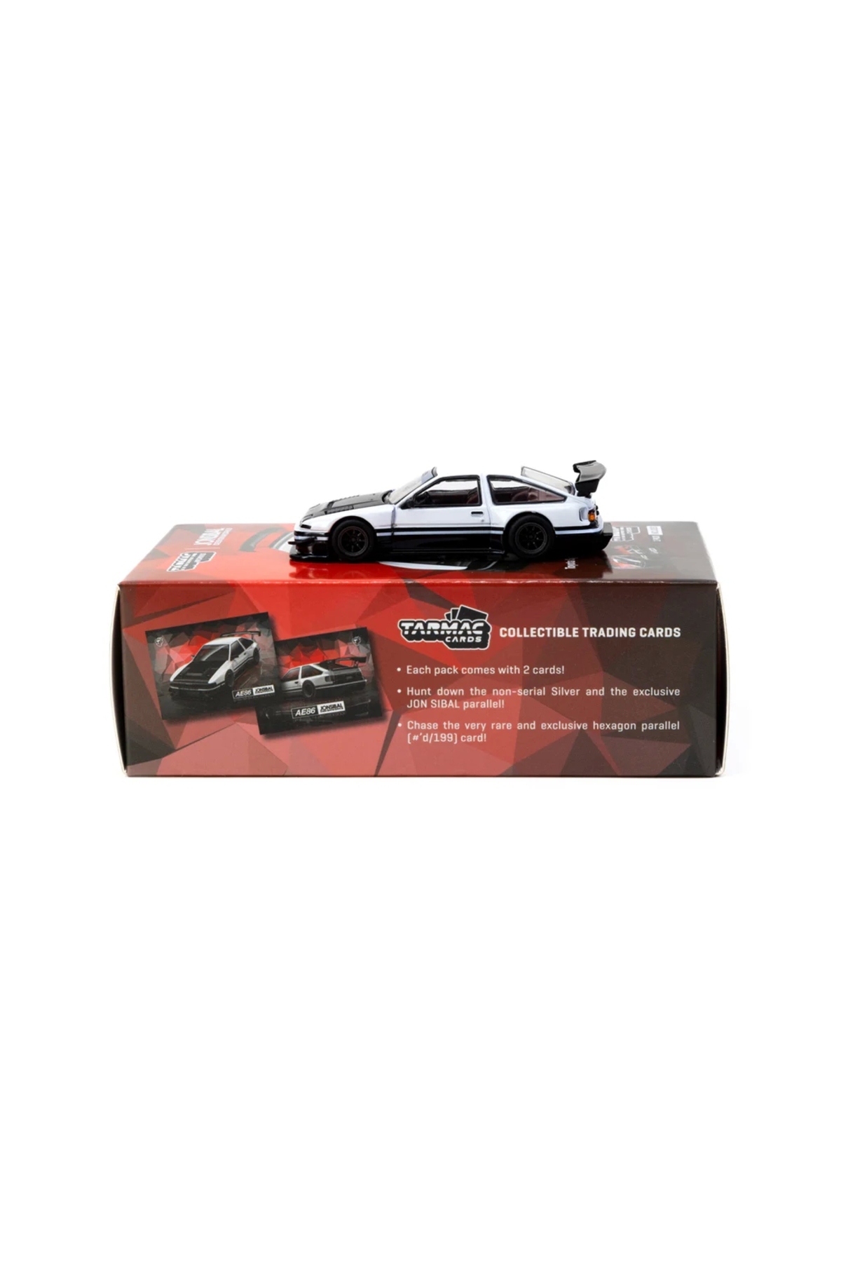 مدل خودرو 1 64 تویوتا اسپرینتر TRUENO AE86 WIDEBODY سفید مشکی با کارت‌های TARMAC اورجینال Tarmac Works
