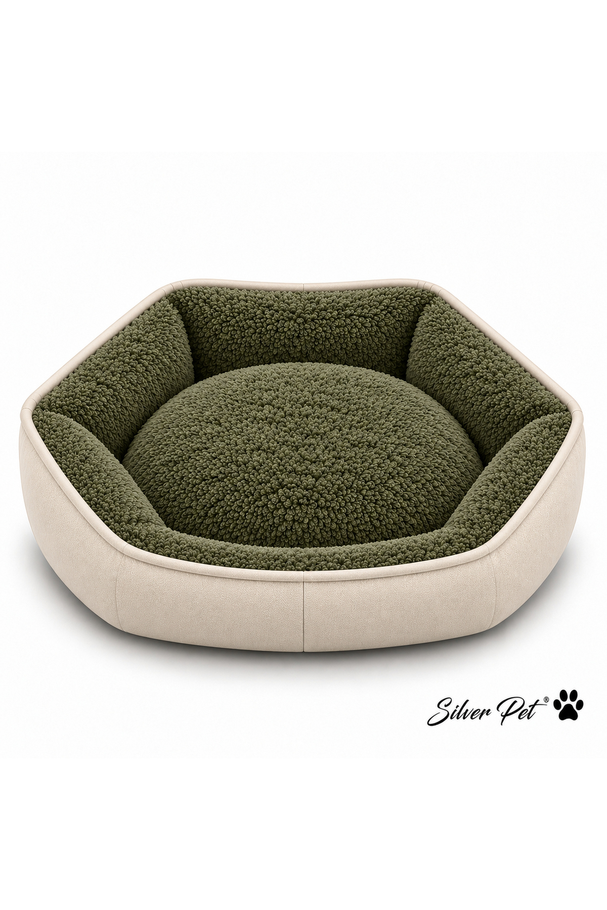 تخت خواب حلقه‌ای سگ و گربه سیلور پت Silver Pet Welsoft Milano Extrasoft، خاکی
