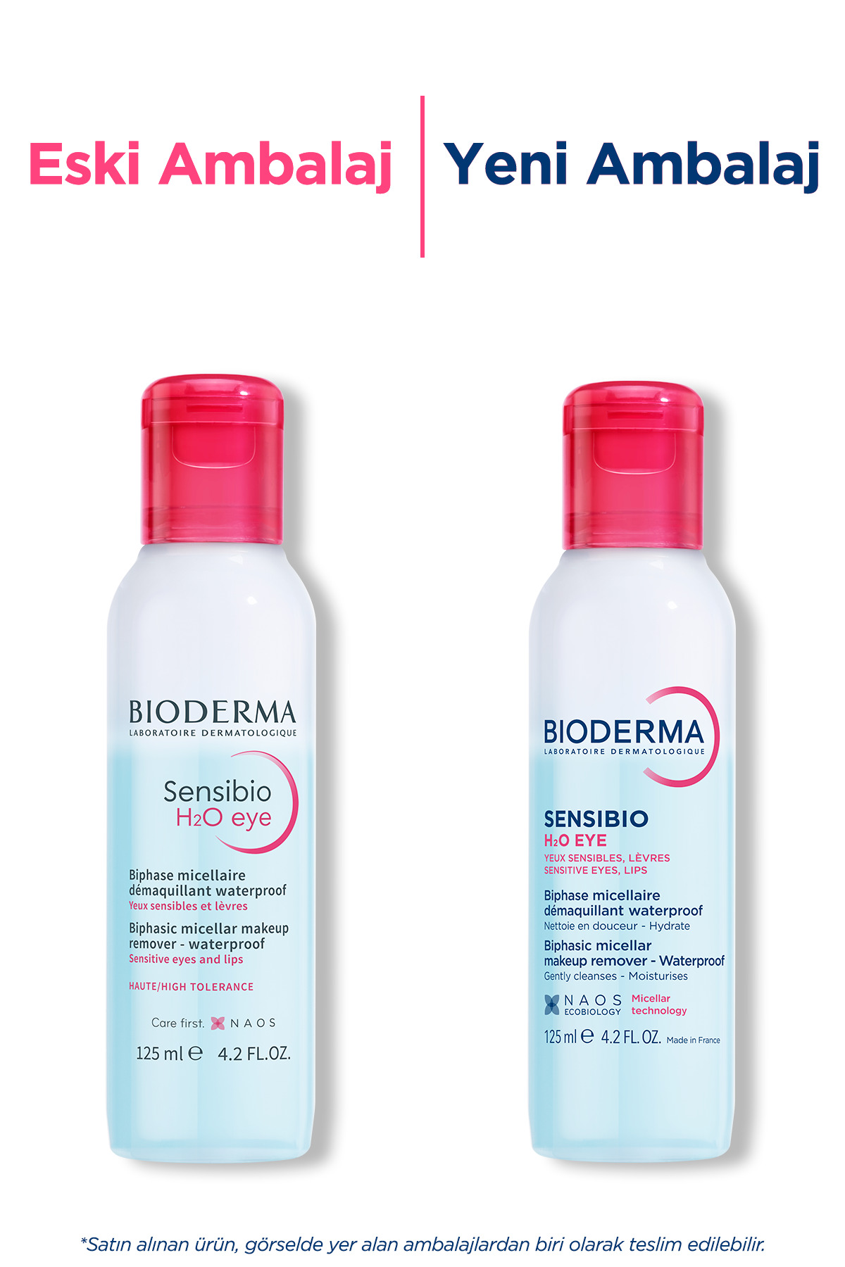 محلول دو فاز پاک کننده آرایش چشم مدل  Sensibio H2O با حجم 125 میل بایودرما Bioderma