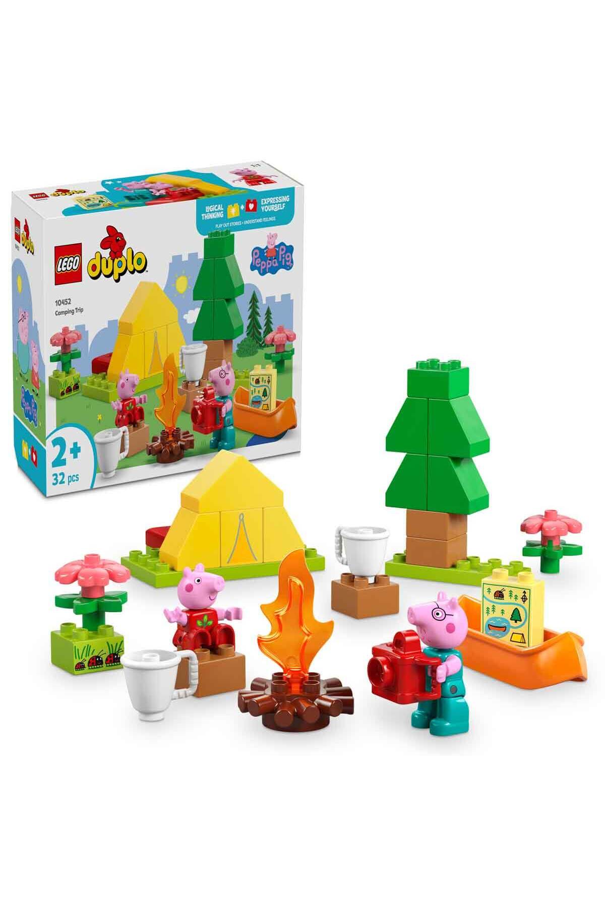 لگو و اسباب بازی های ساخت محور DUPLO PEPPA PIG CAMPING TRIP 10452 سفر کمپینگ با چادر بوت رانی برای کودکان 2 سال به بالا اورجینال LEGO