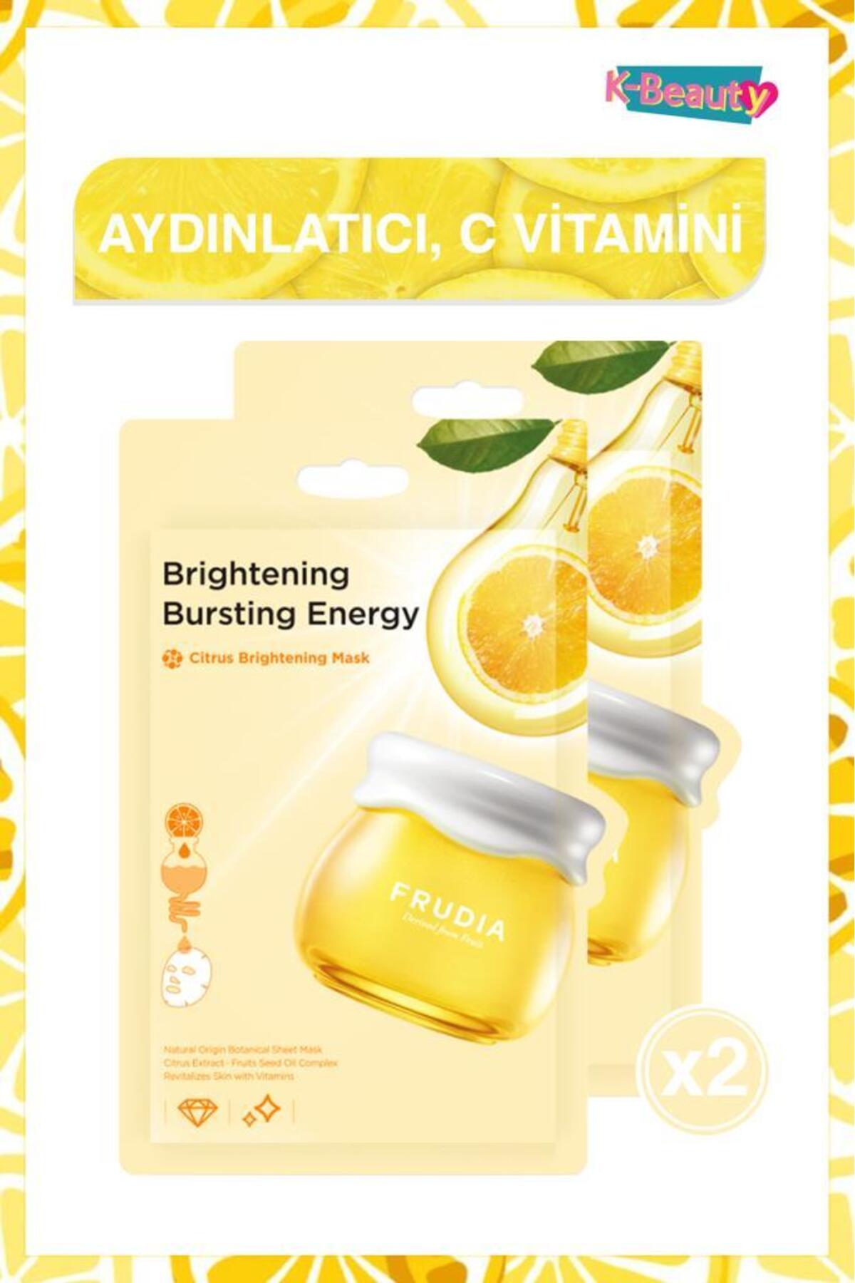 ماسک ورقه‌ای روشن‌کننده صورت فرودیا FRUDIA Citrus، بسته ۲ عددی