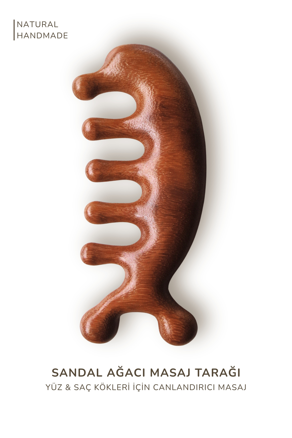 ابزار ماساژ درمانی طبیعی NATUROVA Sandalwood Gua Sha برای مراقبت از صورت، دست، کل بدن و مو