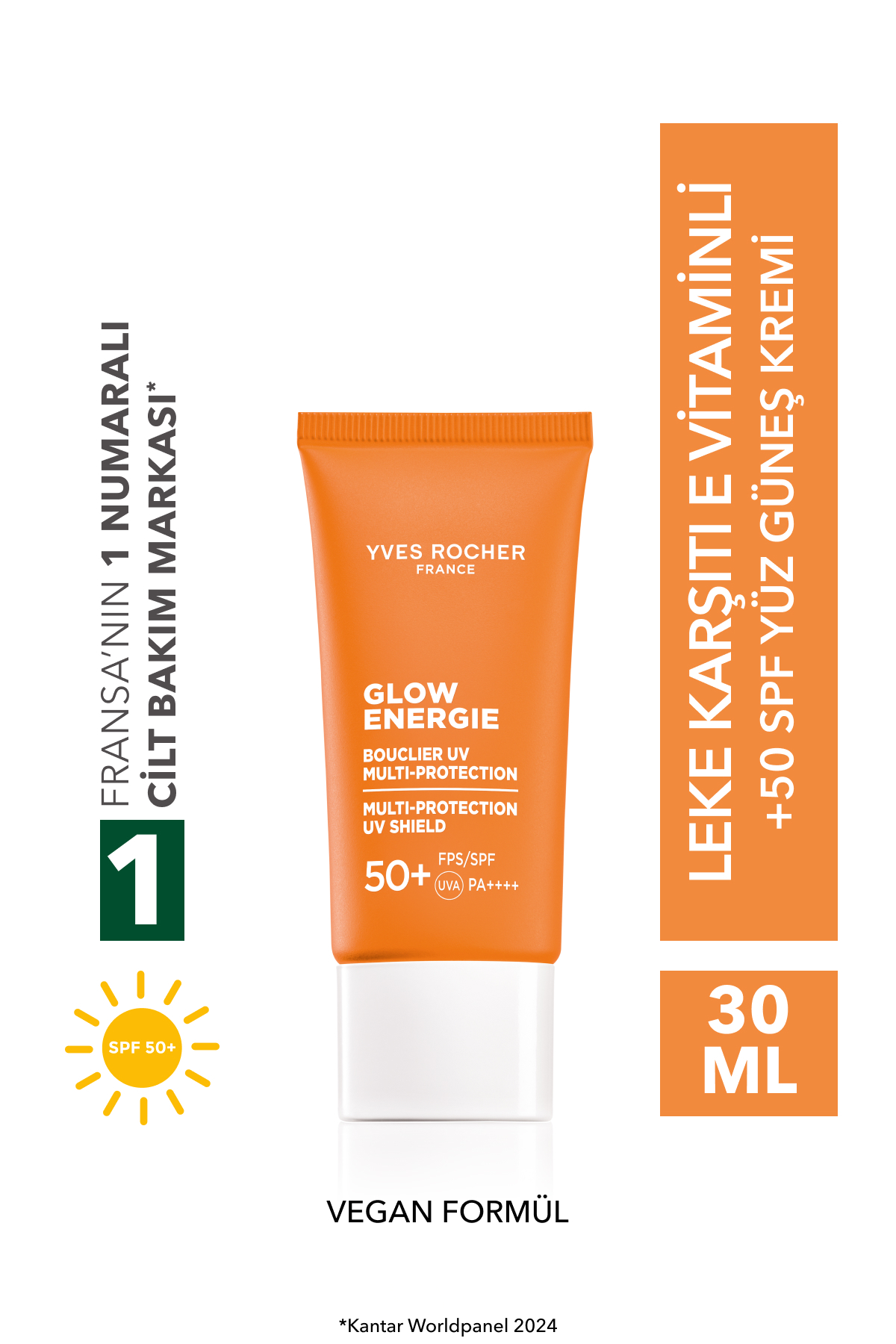 کرم ضد آفتاب صورت بلمیش میکس با SPF 50 ویتامین E کمپلکس آنتی اکسیدانی درخشان درخشش انرژی 30 میل Yves Rocher