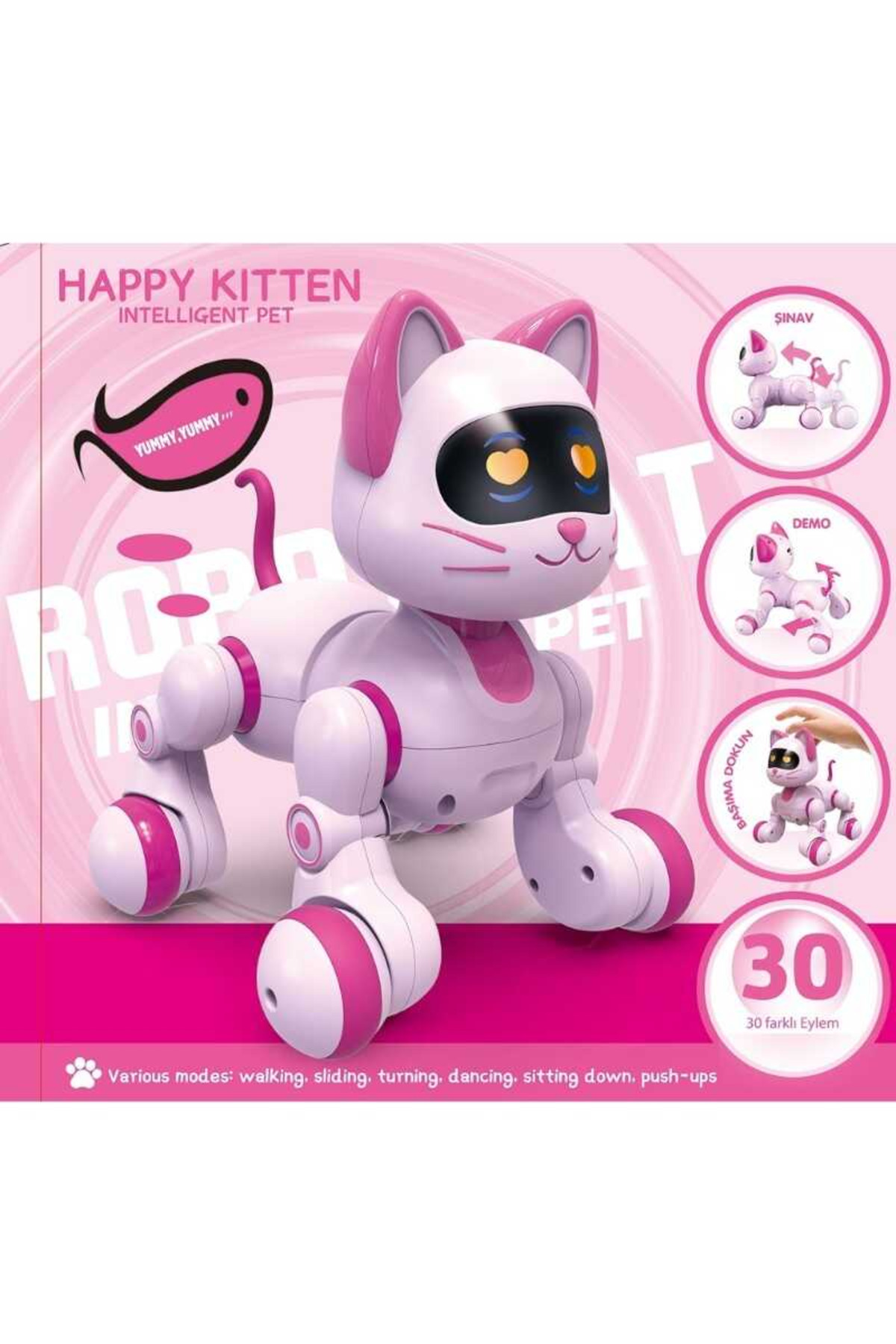 ربات هوشمند VARDEM TOY کنترل شده تعاملی گربه HAPPY KITEN متحرک چراغ دار 3+ از ترکیه Art Tone