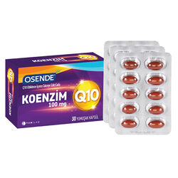 کپسول نرم کوآنزیم کیوتن اوسنده Q10 تب ایلاچ TAB İlaç Sanayi A.Ş حاوی یوبیکینون 100 میلی‌گرم بسته ۳۰ عددی