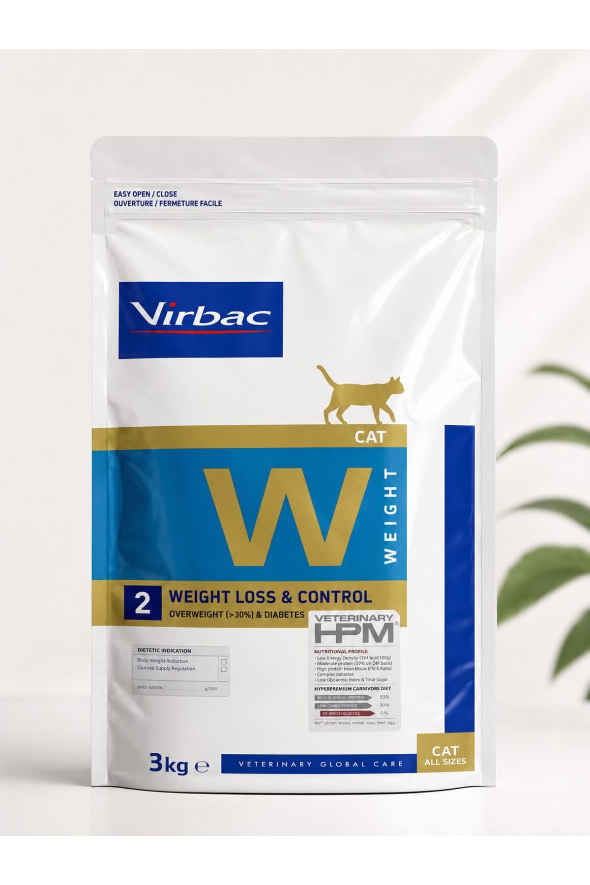 غذای خشک گربه ویرباک Virbac Veterinary HPM W2 Weight & Loss، ۳ کیلوگرم