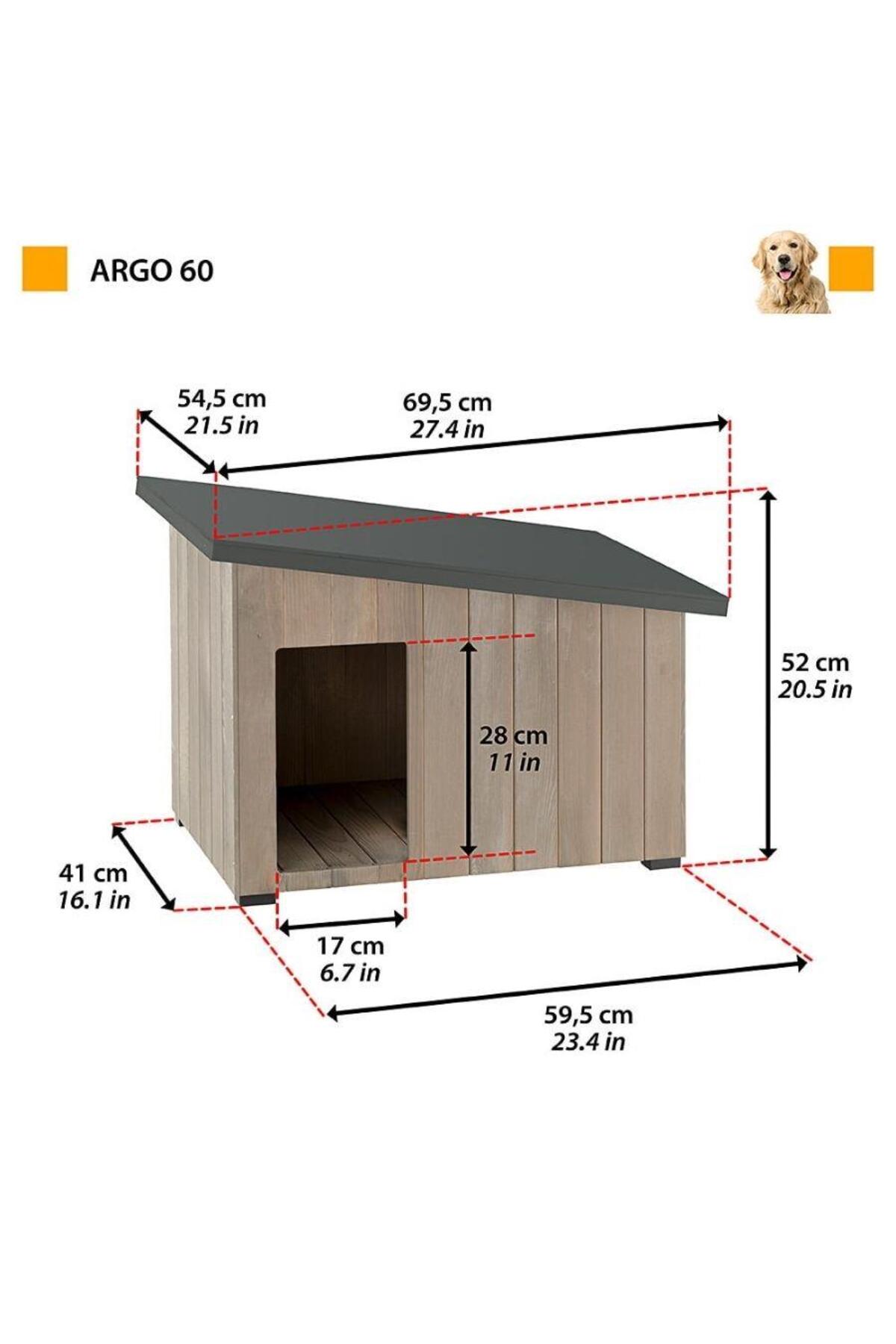 خانه سگ چوبی فرپلاست Ferplast Argo 60، رنگ بژ