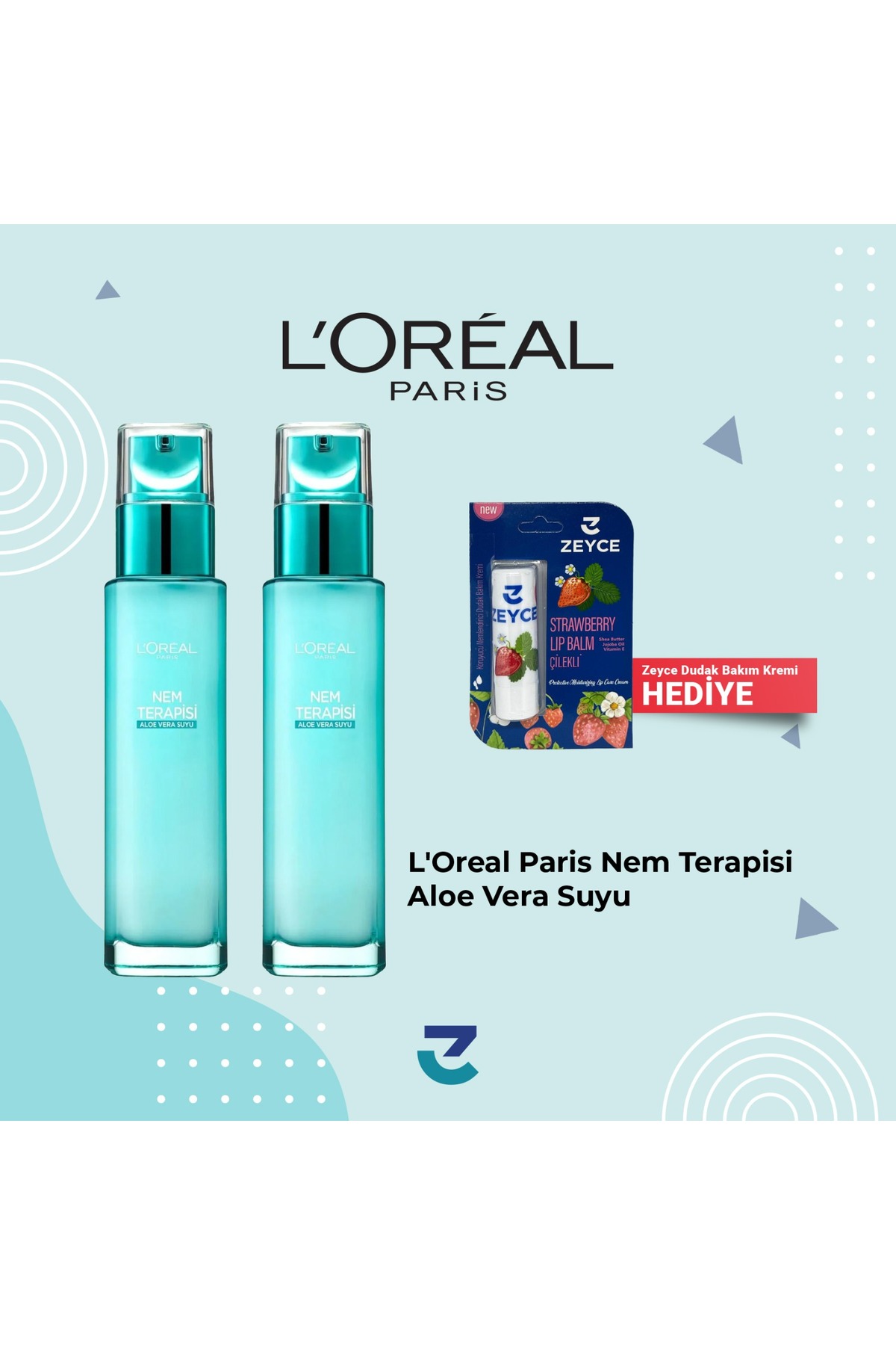 کرم صورت رطوبت درمانی آلوئه ورا آب طبیعی خشک تا مرطوب کننده با 2 L'Oreal Paris