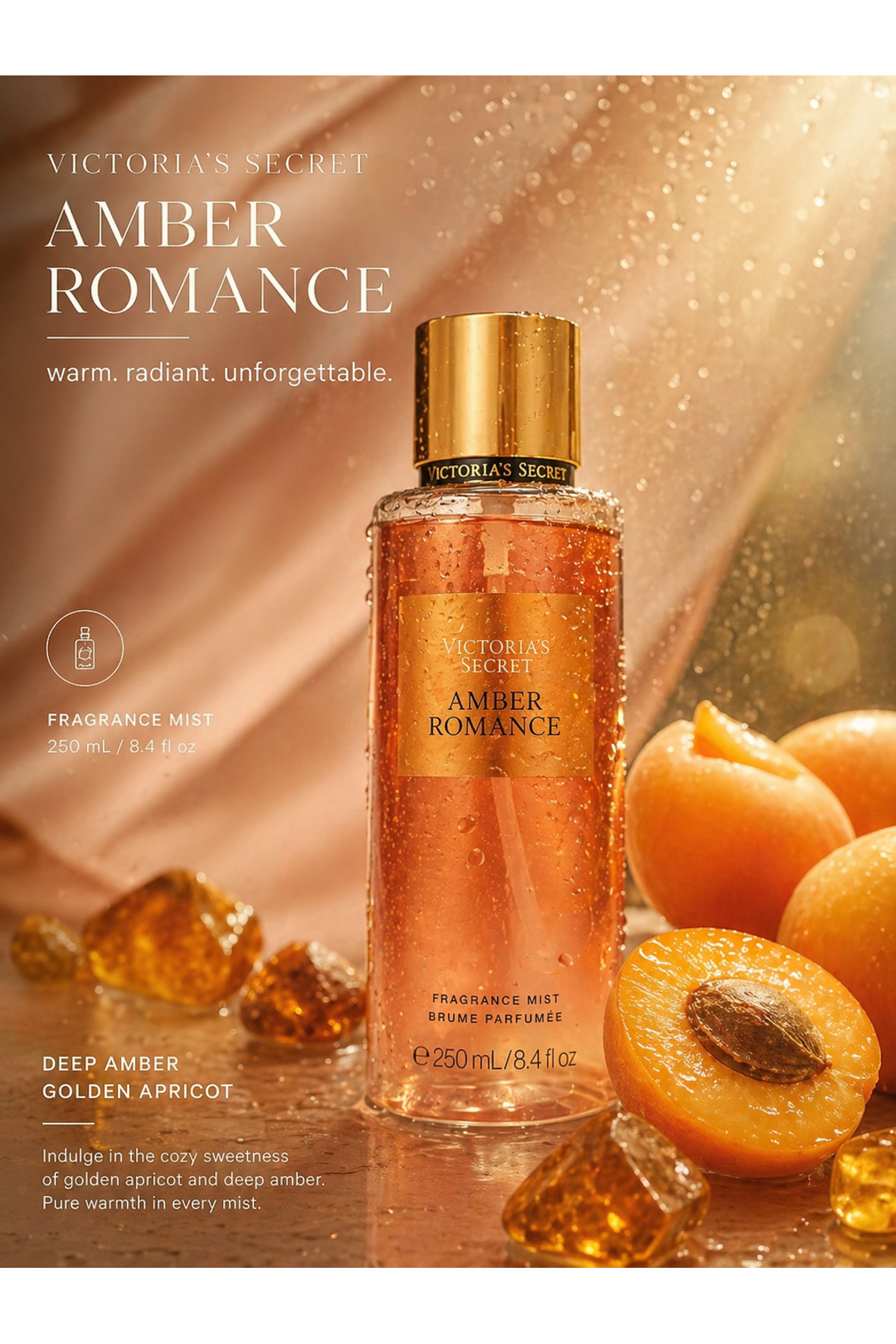 اسپری بدن Amber Romance حجم 250 میلی لیتری ویکتوریا سکرت Victoria's Secret