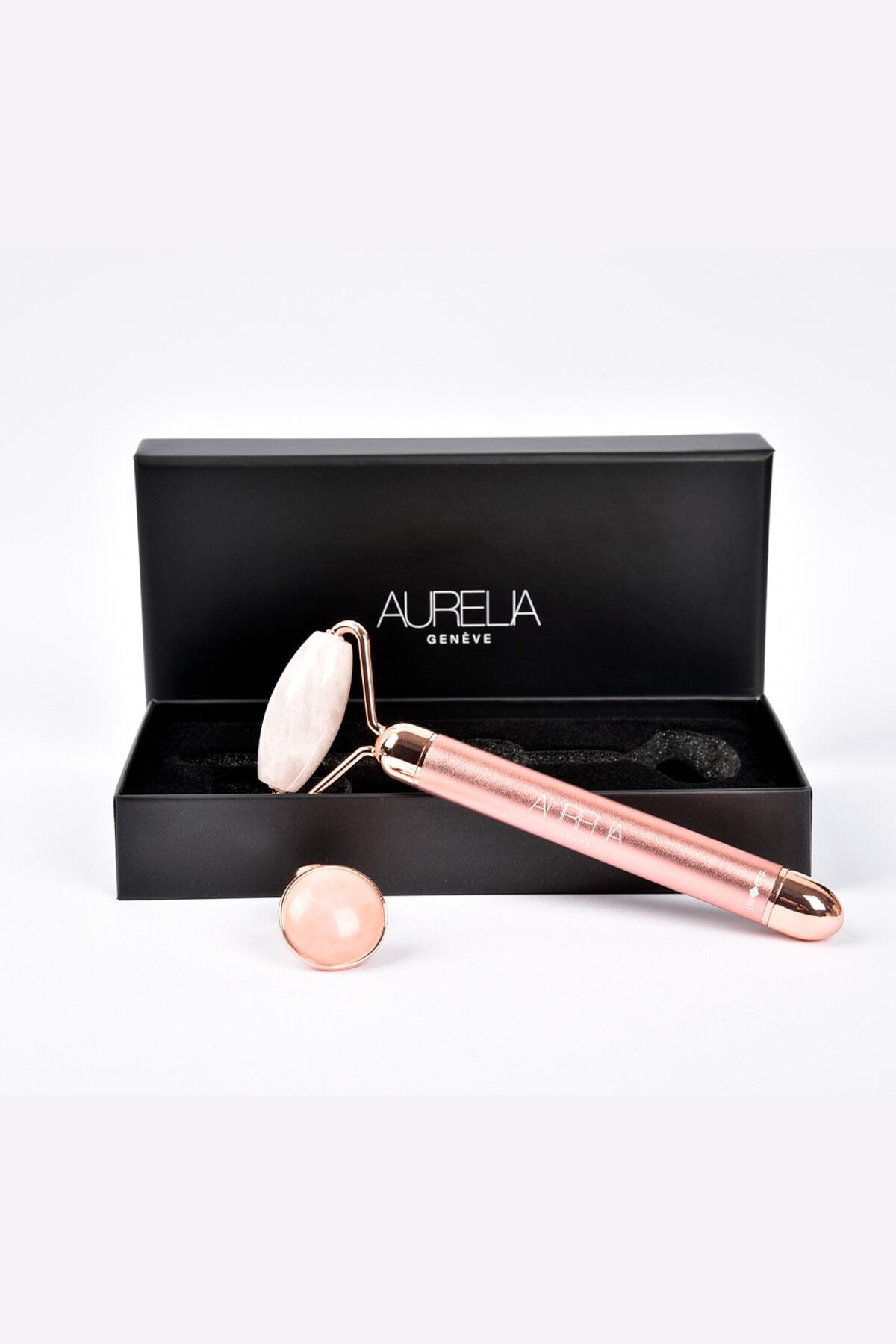 Aurelia Genève دستگاه ماساژ چهره دو سر قابل تعویض با تاثیر دوباره زنده سنگ ماساژ صورت رز کوارتز