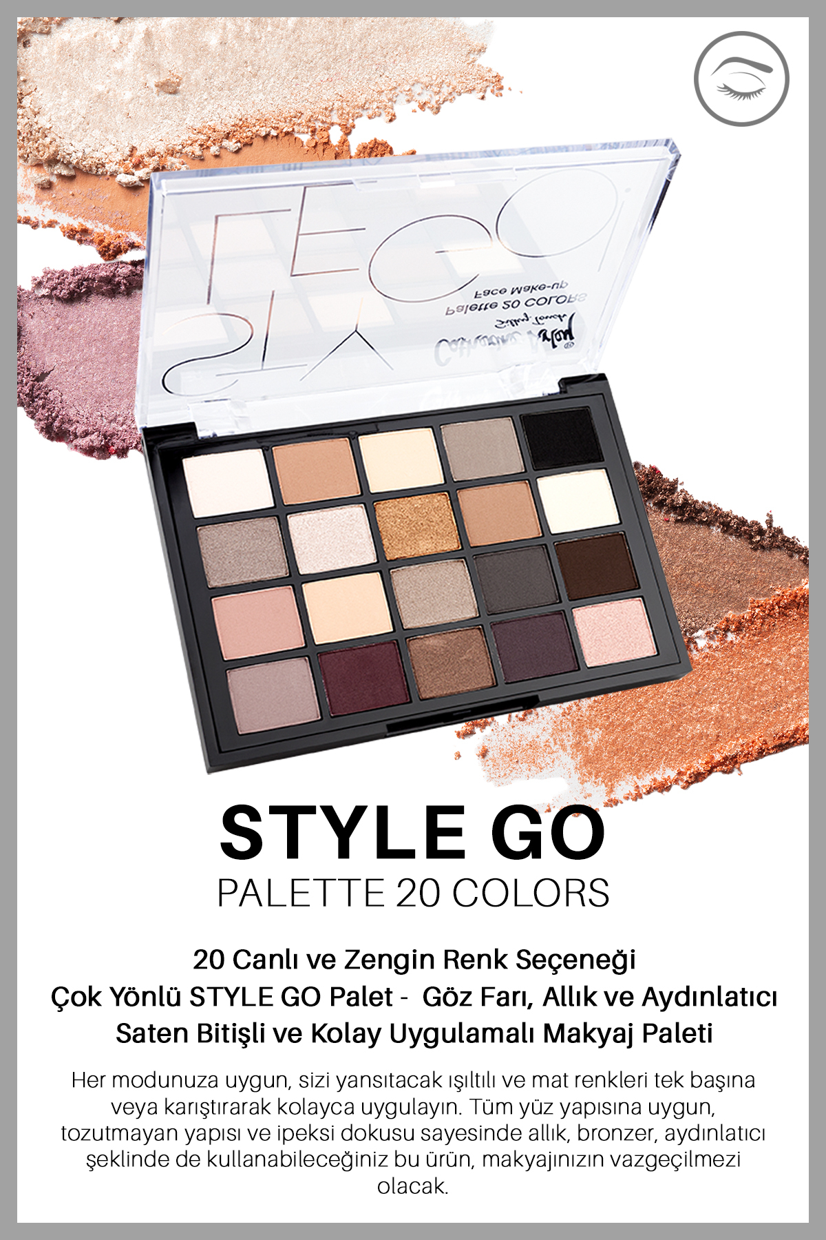 سایه چشم STYLE GO 20 پالت رنگ Catherine Arley