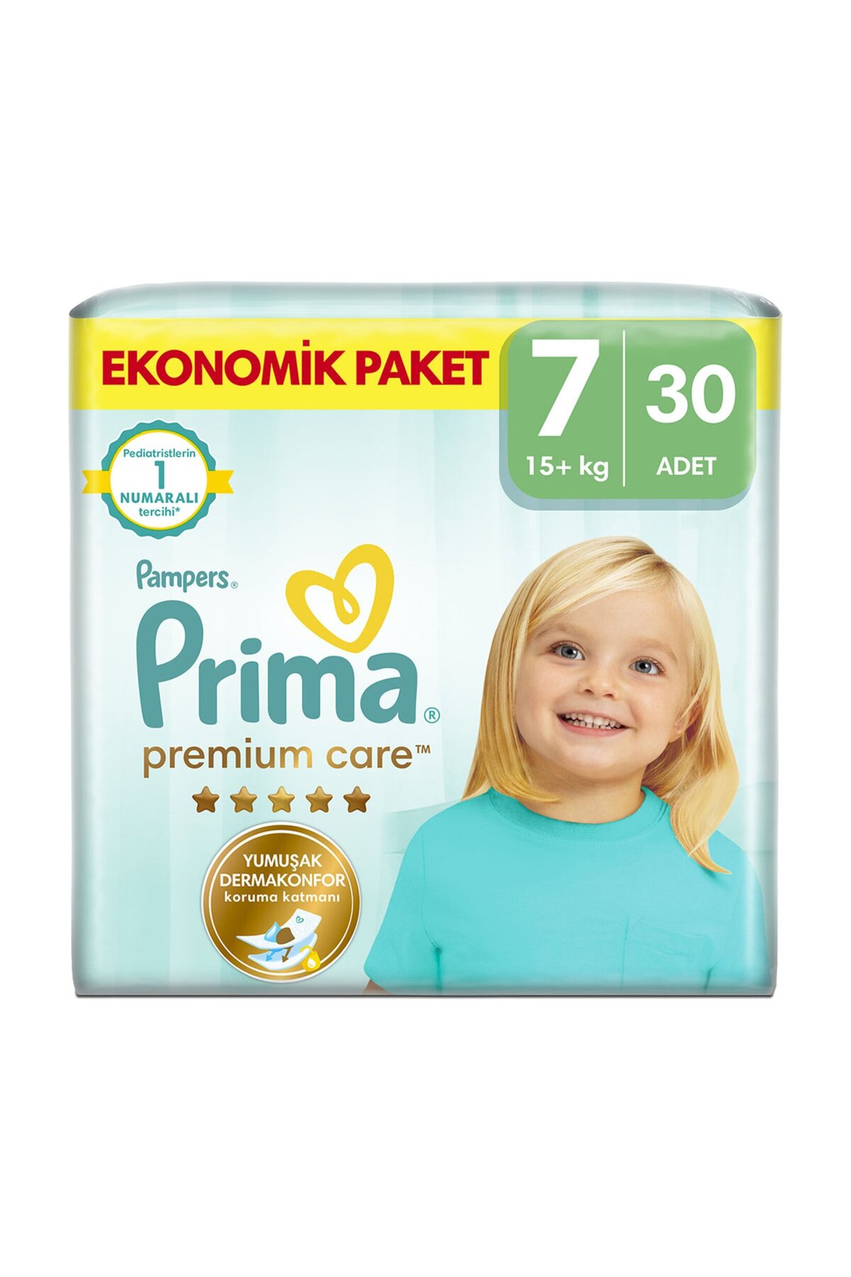 پوشک بچه PREMIUM CARE ECONOMIC SIZE 7 XXL 15+ KG 30 عدد اورجینال Prima