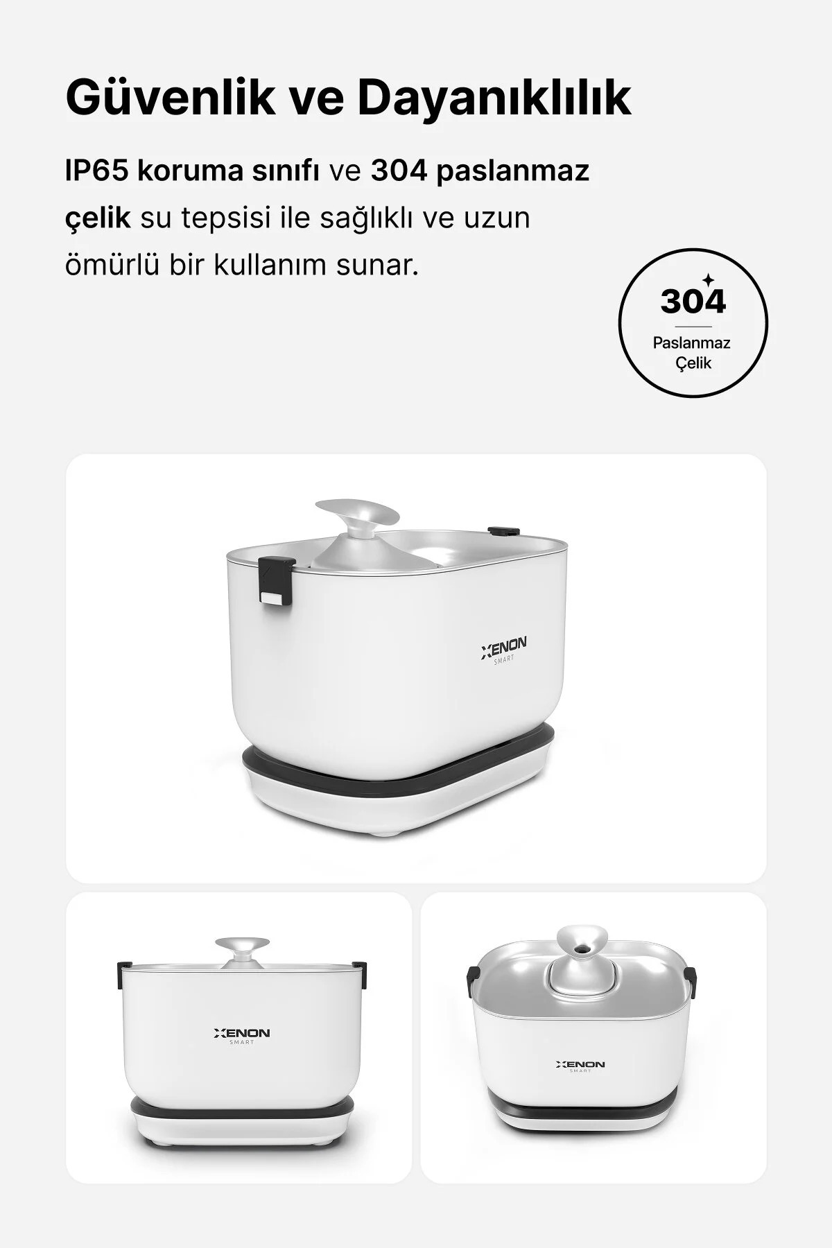 آبخوری فواره‌ای گربه زنون اسمارت Xenon Smart مدل X8652، فولادی و حسگر‌دار 2,5 L