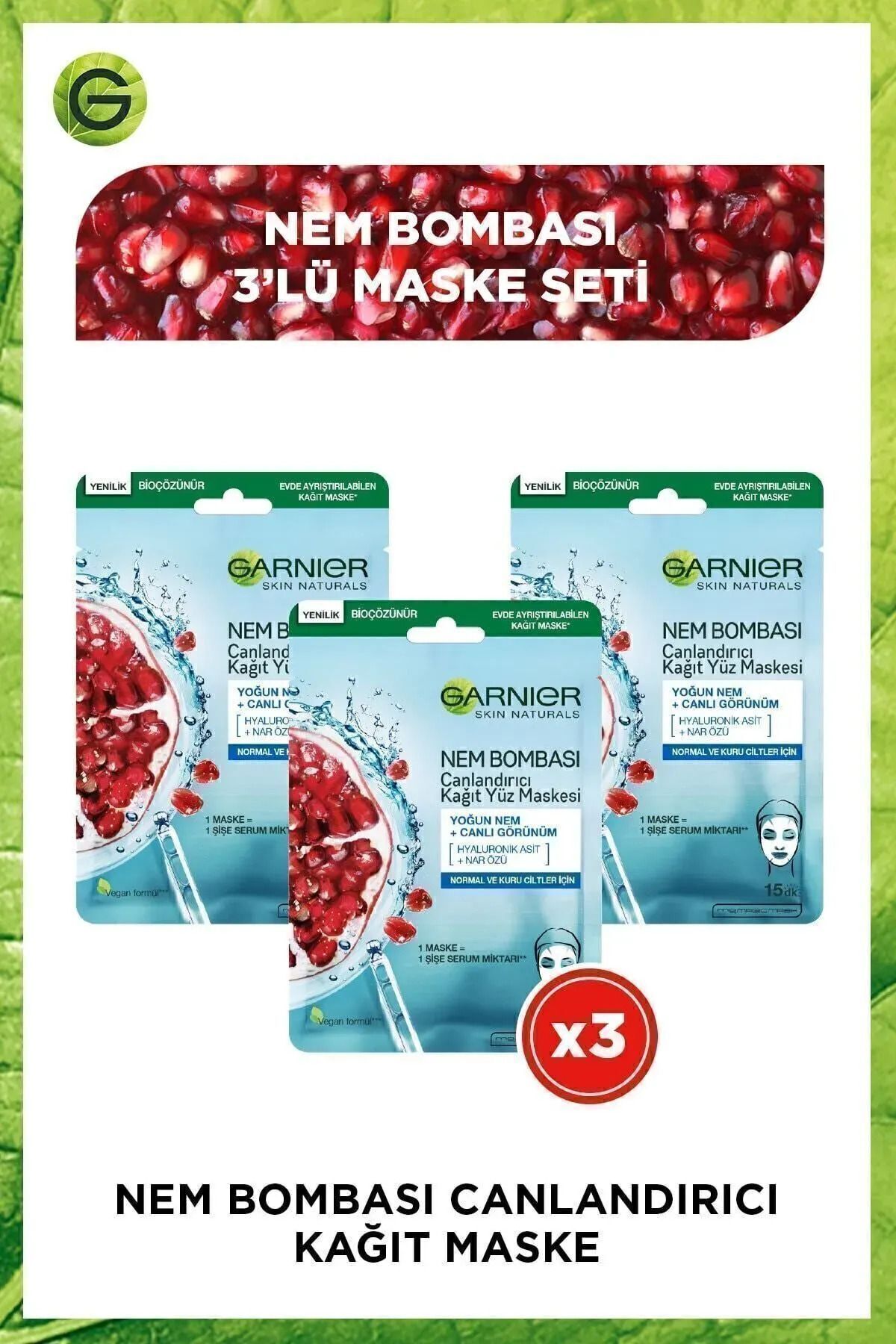 Garnier ماسک کاغذی ترمیم‌کننده بازیابی حیاتی 28 گرم 3