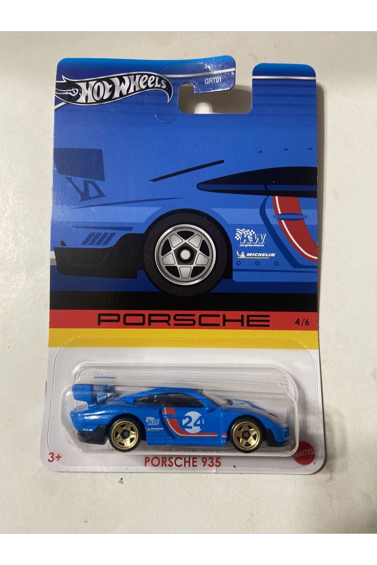 ماشین اسباب بازی پورشه سری 2024 چرخ داغ 935 آبی HRW59 از ترکیه HOT WHEELS