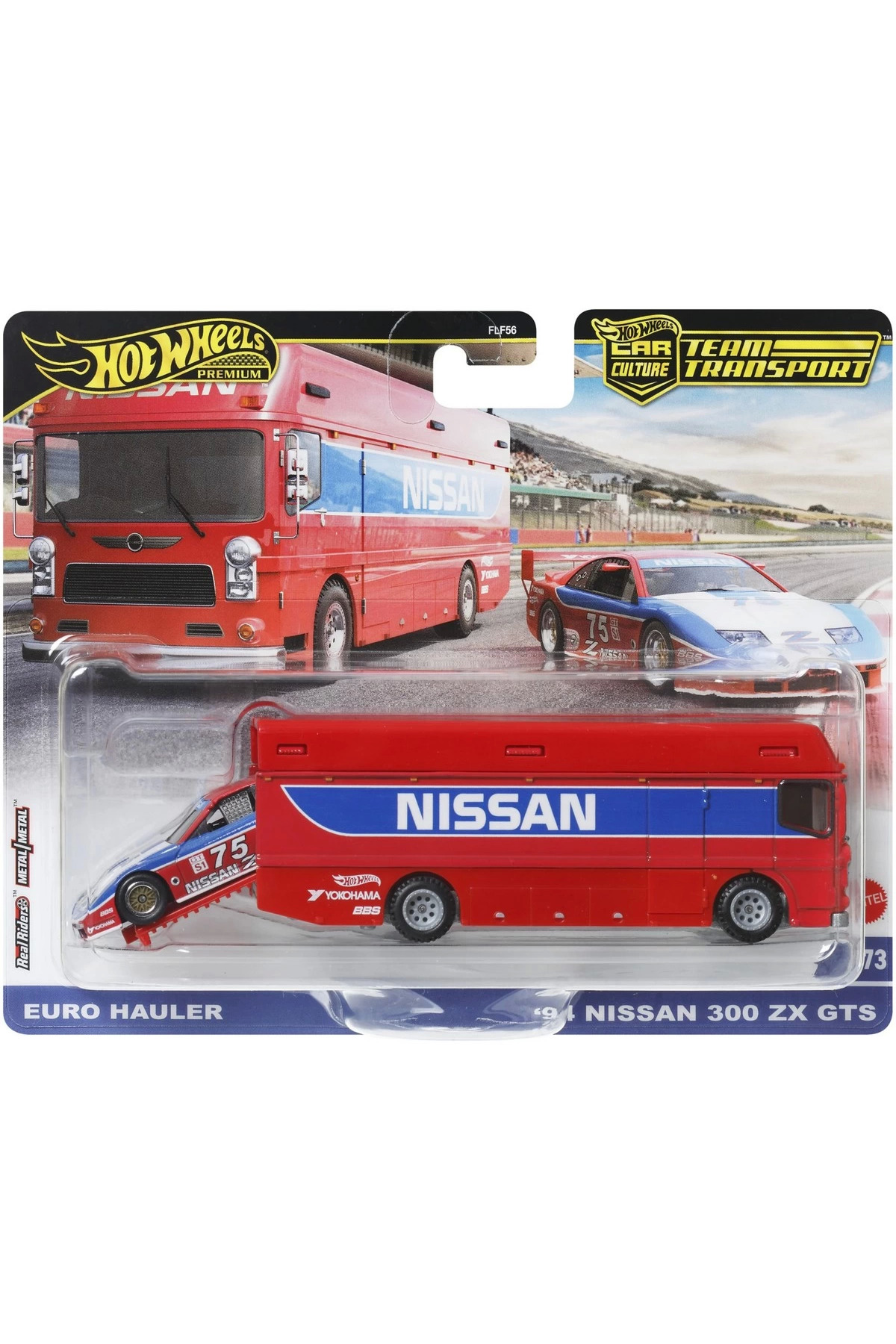 ماشین اسباب بازی PREMIUM TEAM TRANSPORT EURO HAULER & 94 NISSAN 300 ZX GTS HRV44 از ترکیه HOT WHEELS