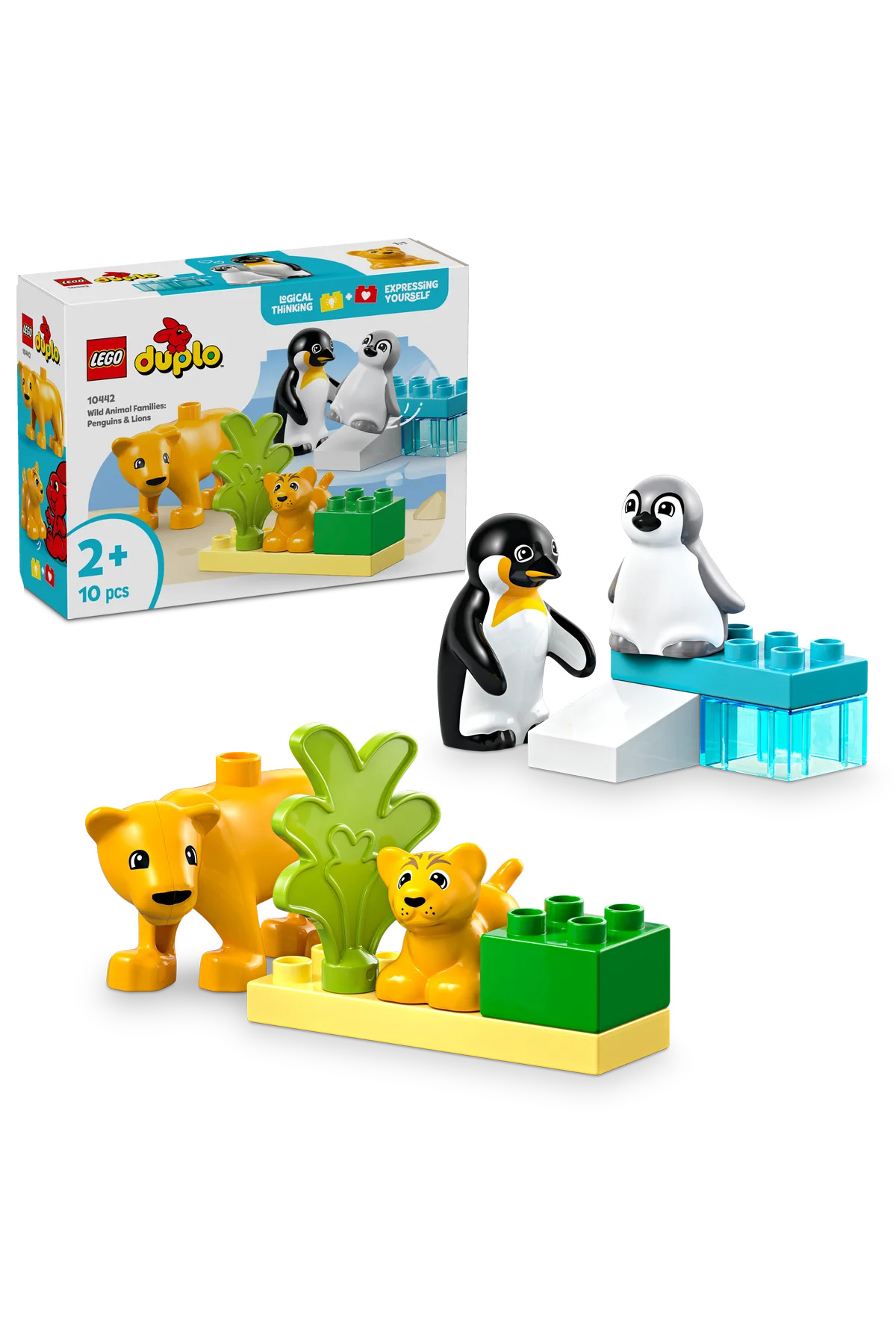 لگو و اسباب بازی های ساخت محور ® DUPLO® TOWN WILD ANIMAL FAMILIES: PENGUINS AND LIONS 10442 2+ ست آموزشی 10P اورجینال LEGO