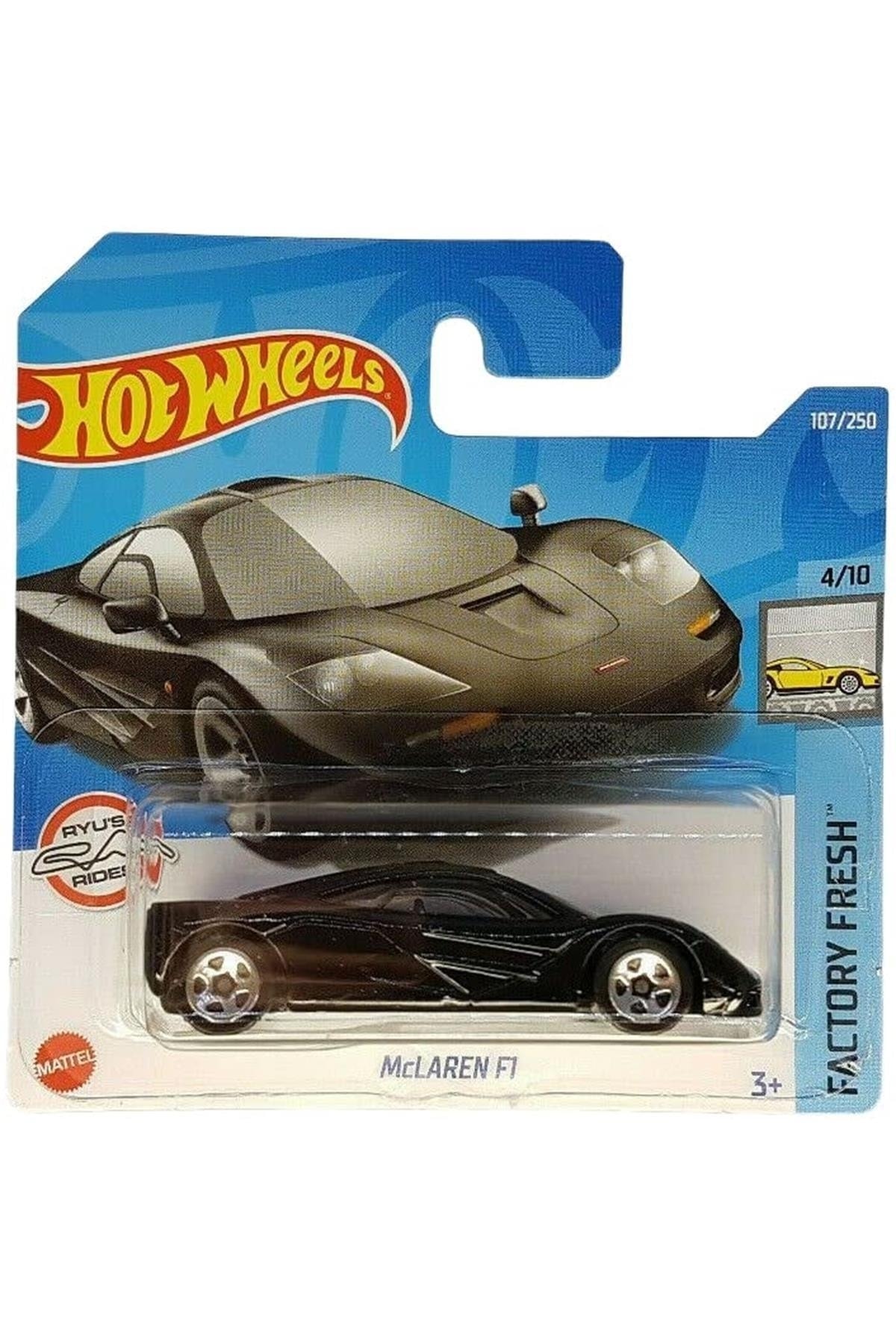 ماشین اسباب بازی MCLAREN F1 کارخانه تازه 4 10 HCT93 کارت کوتاه RYU'S RIDES BLACK MATTEL 2022 هات ویلز اورجینال HOT WHEELS
