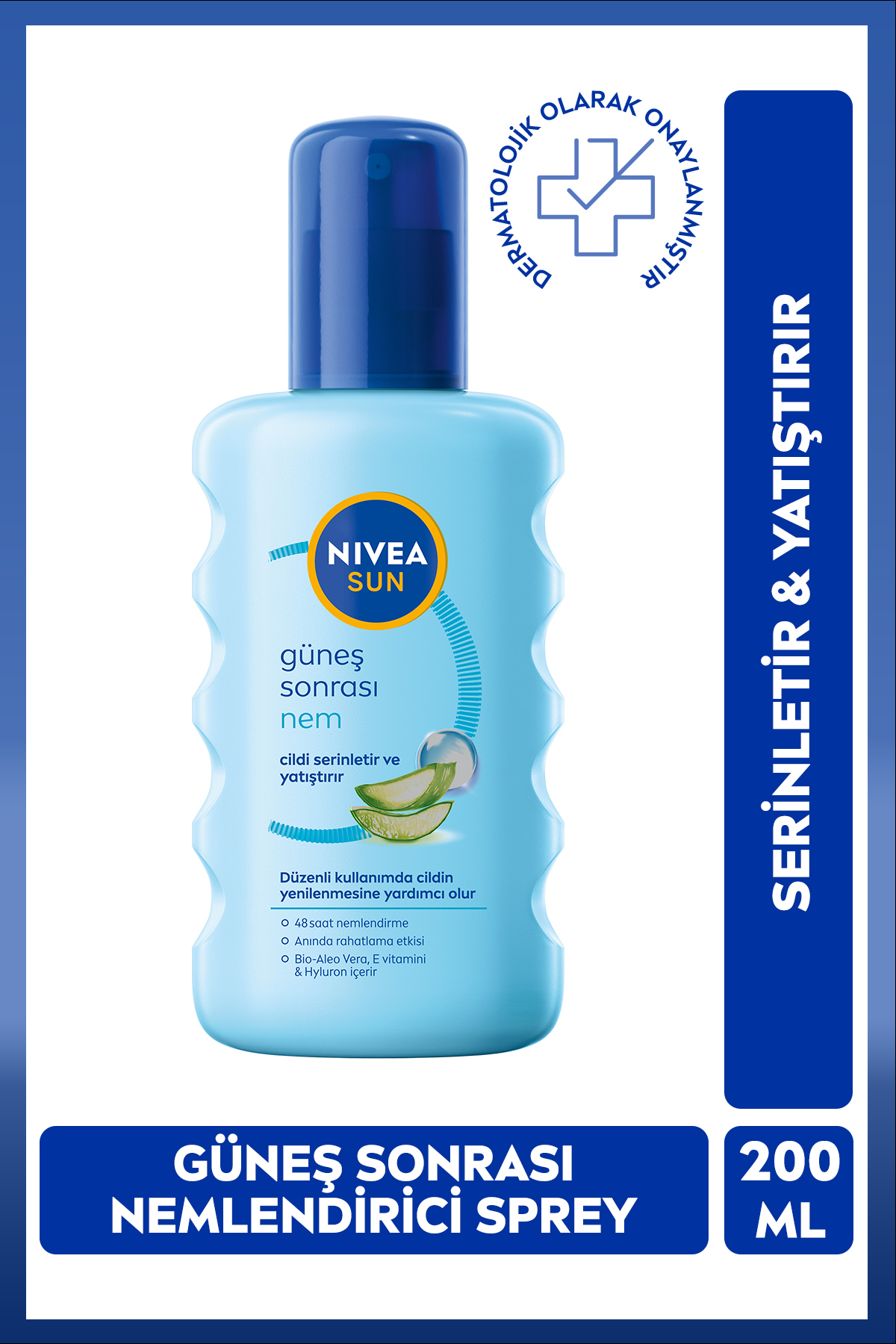 اسپری بدن مرطوب‌کننده پس از آفتاب نیوآ NIVEA، ۲۰۰ میلی‌لیتر، آلوئه‌ورا و هیالورون