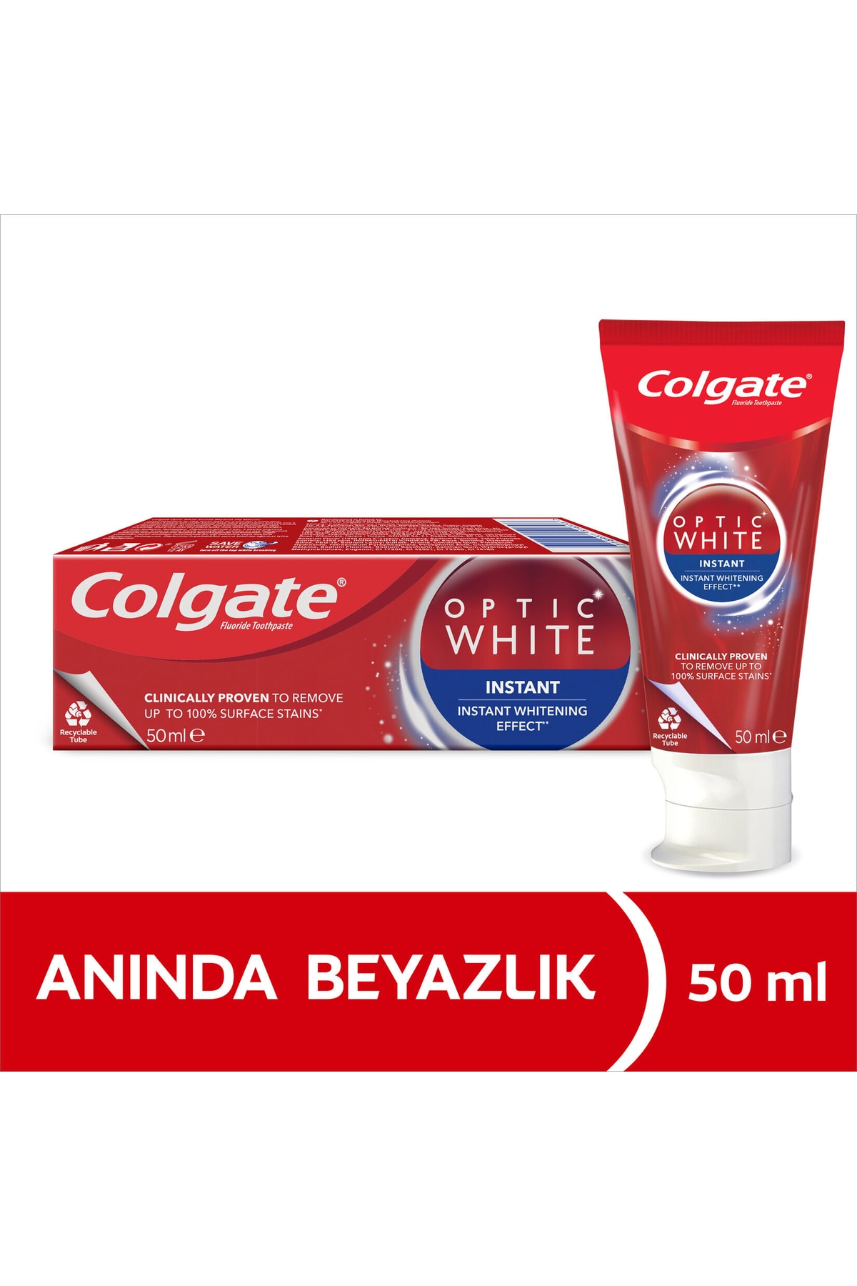 خمیر دندان سفیدکننده فوری 50 میلی لیتر مناسب برای استفاده روزانه کلگیت Colgate