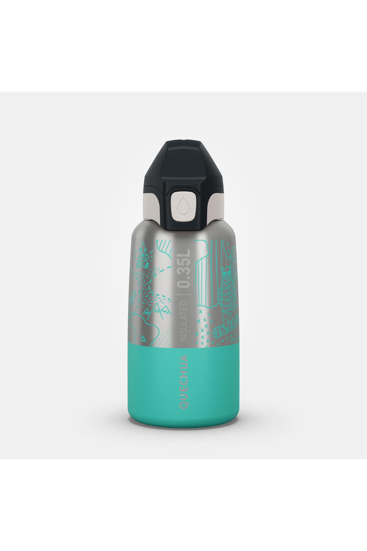 فلاسک قمقمه از جنس استنلس استیل کودکان در فضای باز QUECHUA 0,35 L آبی اورجینال Decathlon