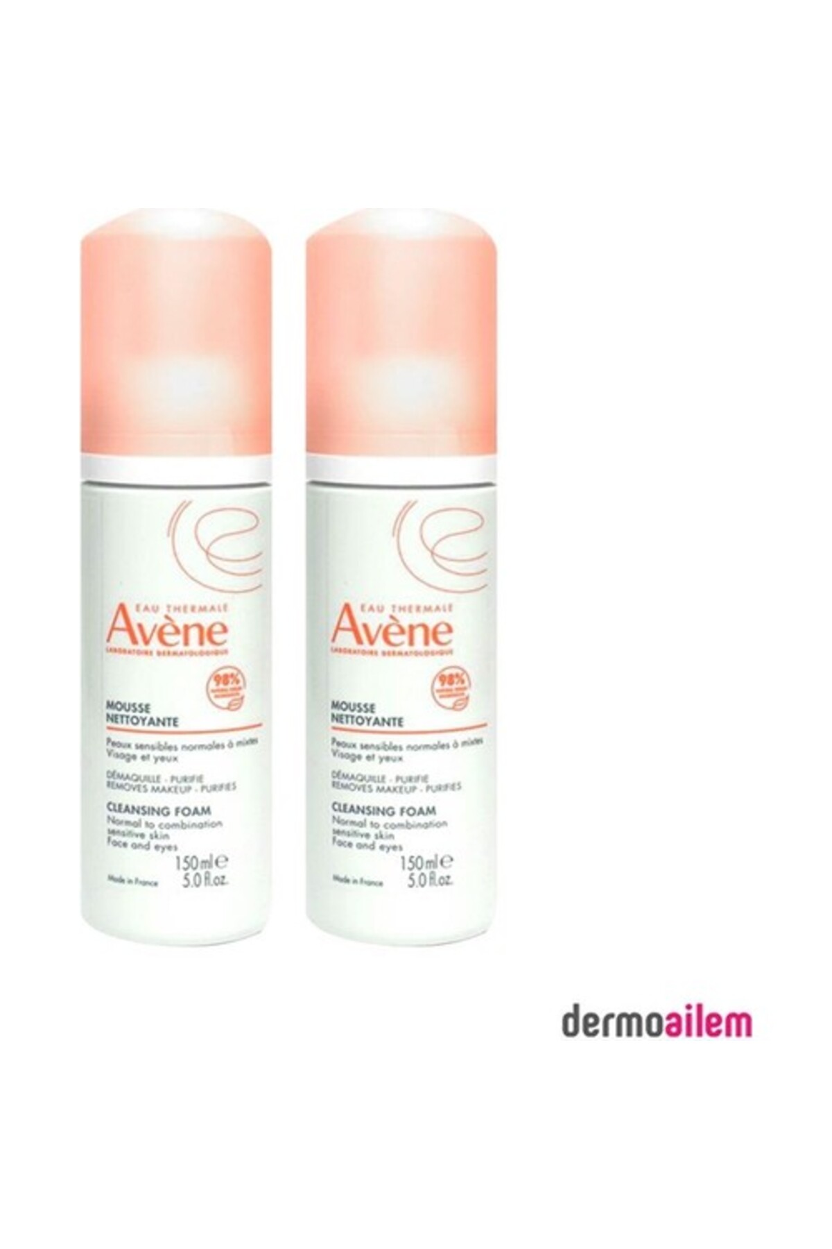 کرم مراقبت زخم فوم تمیز کننده AVÈNE MOUSSE NETTOYANTE 150 میل بسته دودویی Avene