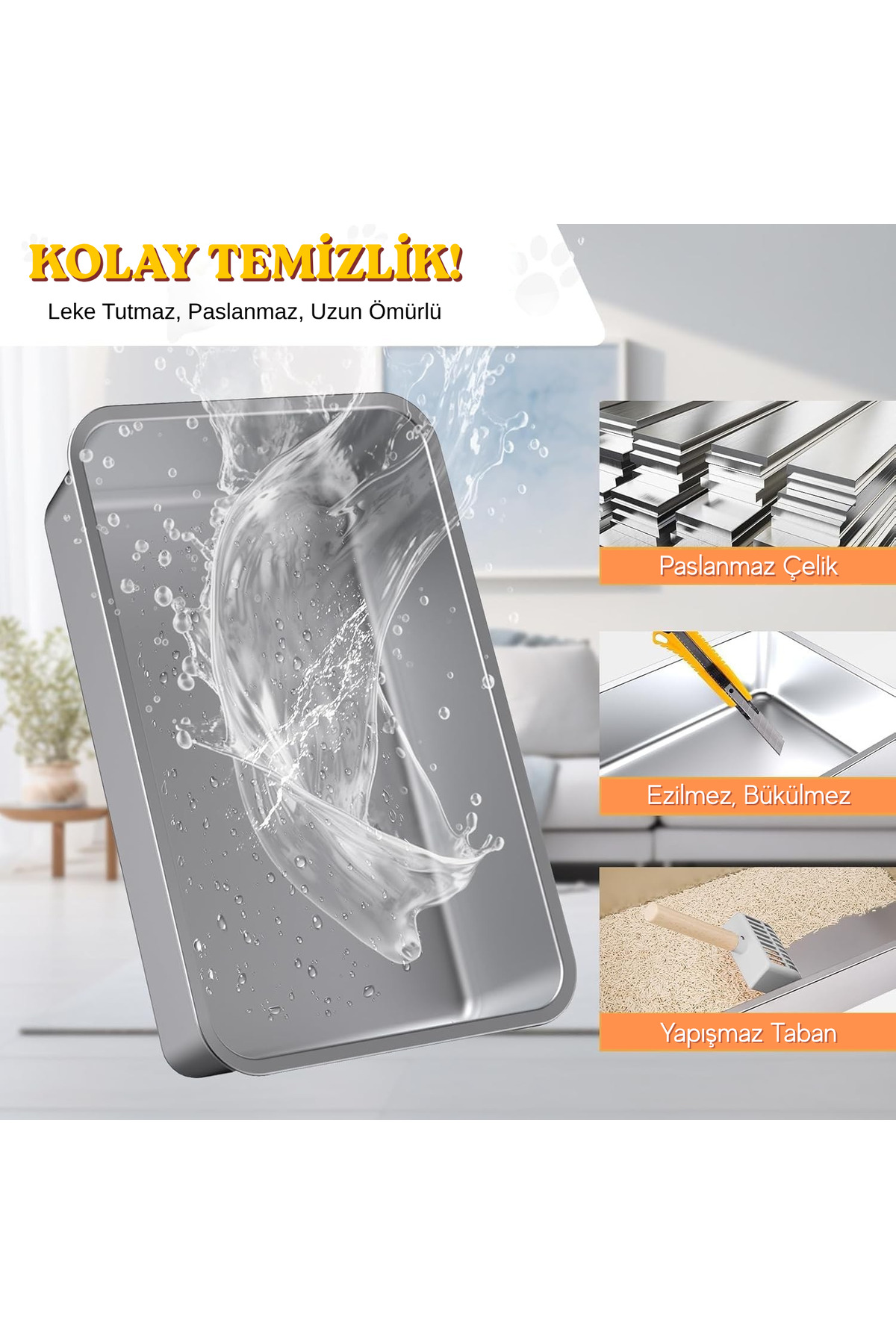 توالت سرپوشیده گربه فینی‌پت FINIPET XL، مدل FNP-CLW-XL، ۳۶ لیتر خاکستری