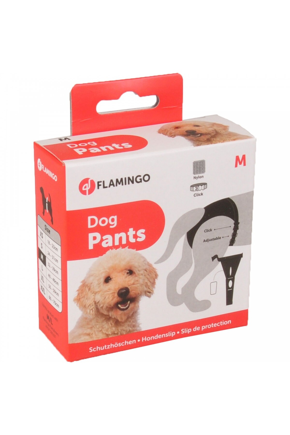 شورت بهداشتی سگ فلامینگو Flamingo، مشکی، سایز No:2 (M)، 32-39cm