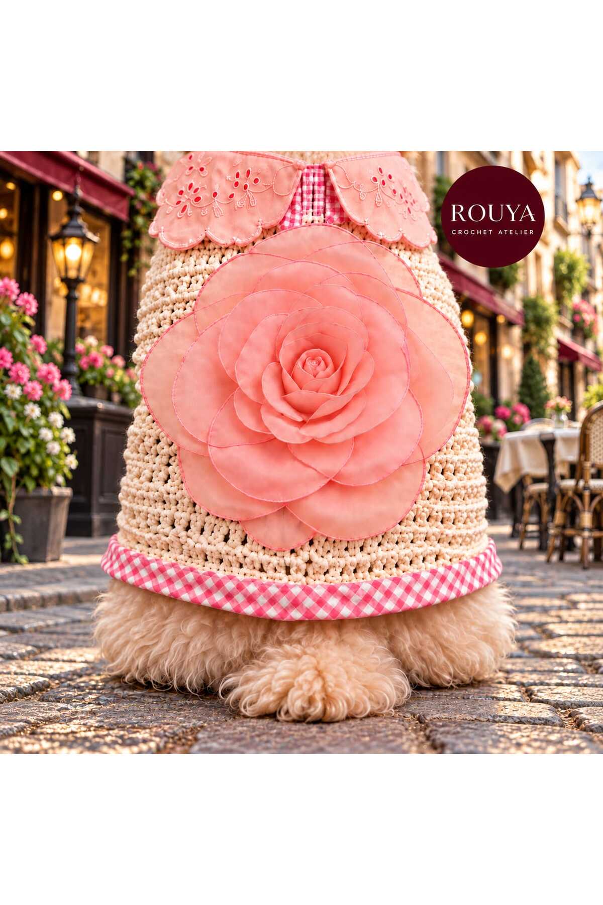لباس سگ دست‌بافت صورتی Pink Angel