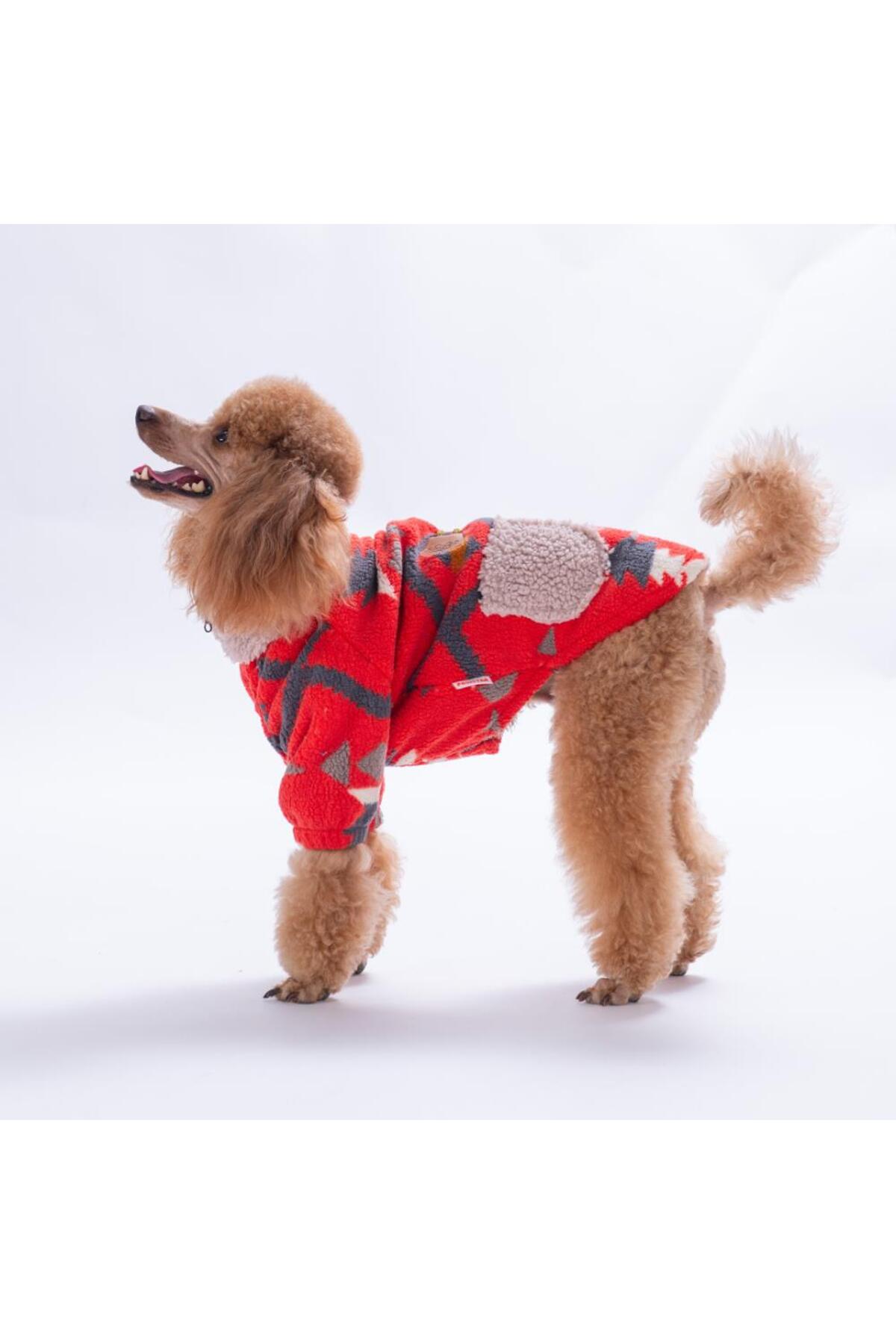 ژاکت سگ پاوستار Pawstar Chicago Checks قرمز، دکمه‌دار و پولیشی مدل PS26-1121